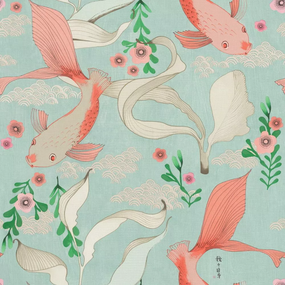 Non Woven Wallpaper Rasch Fish Japan