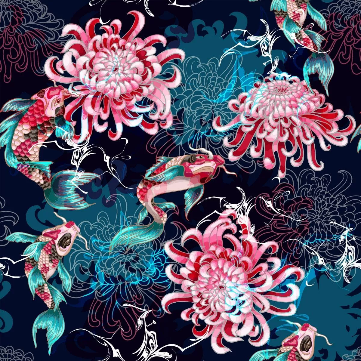Chrysanthemum Flower Wallpaper Pattern
