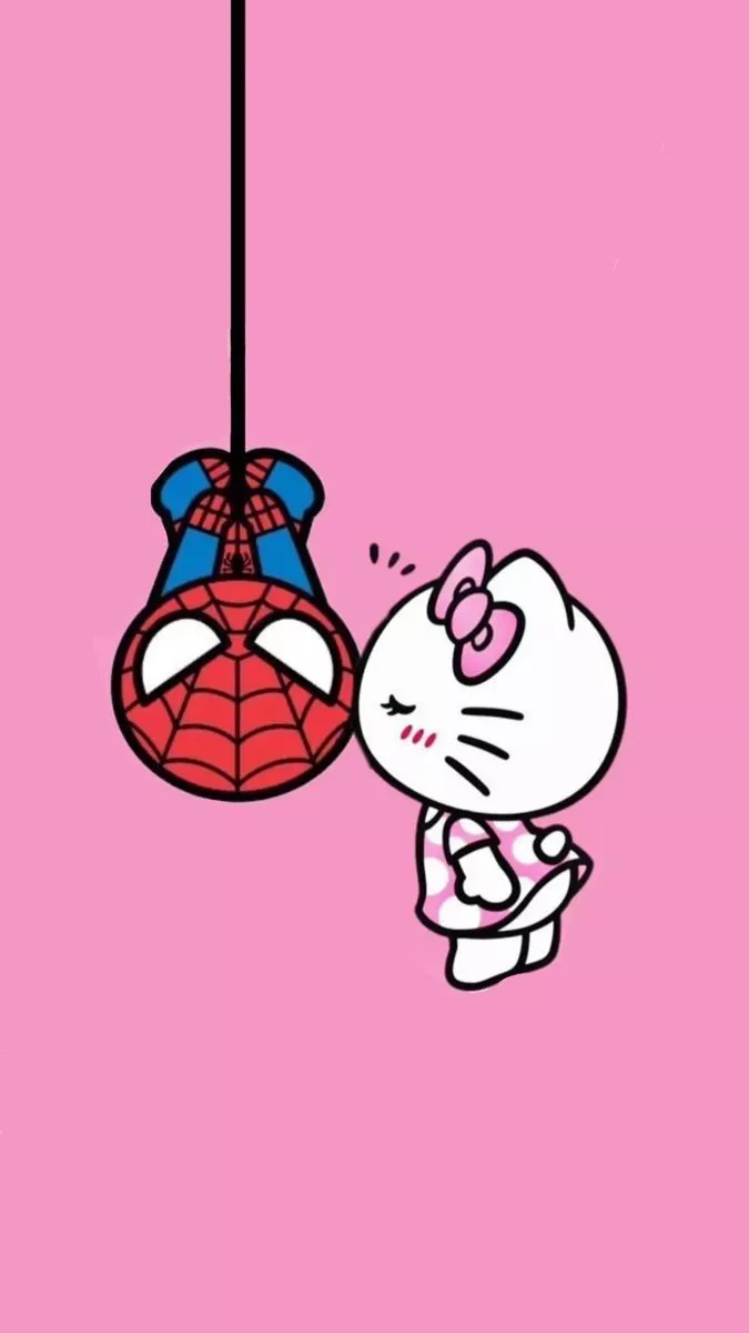 Hello Kitty And Spiderman 4K Wallpaper