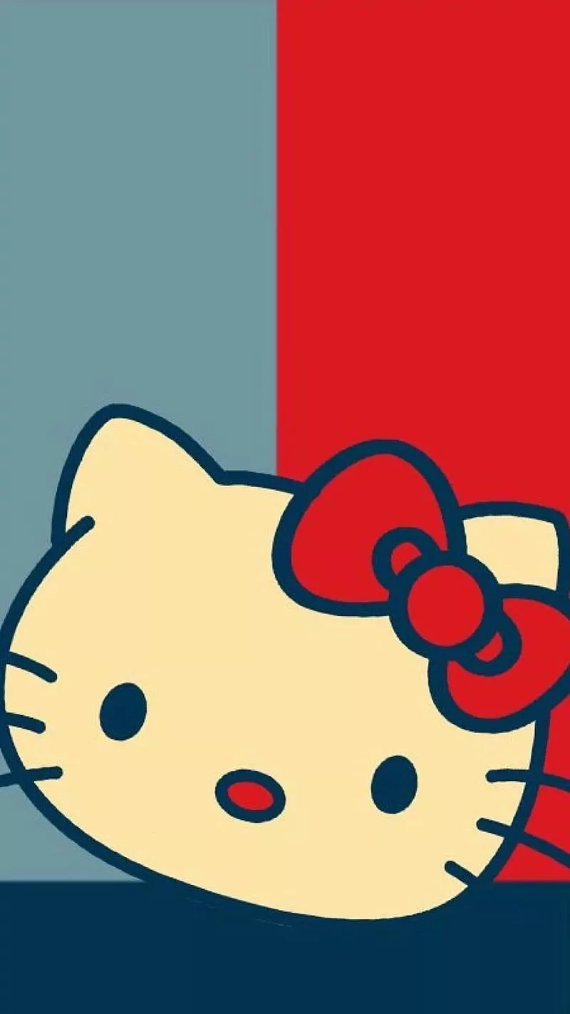 Cute Hello Kitty, Grey And Red