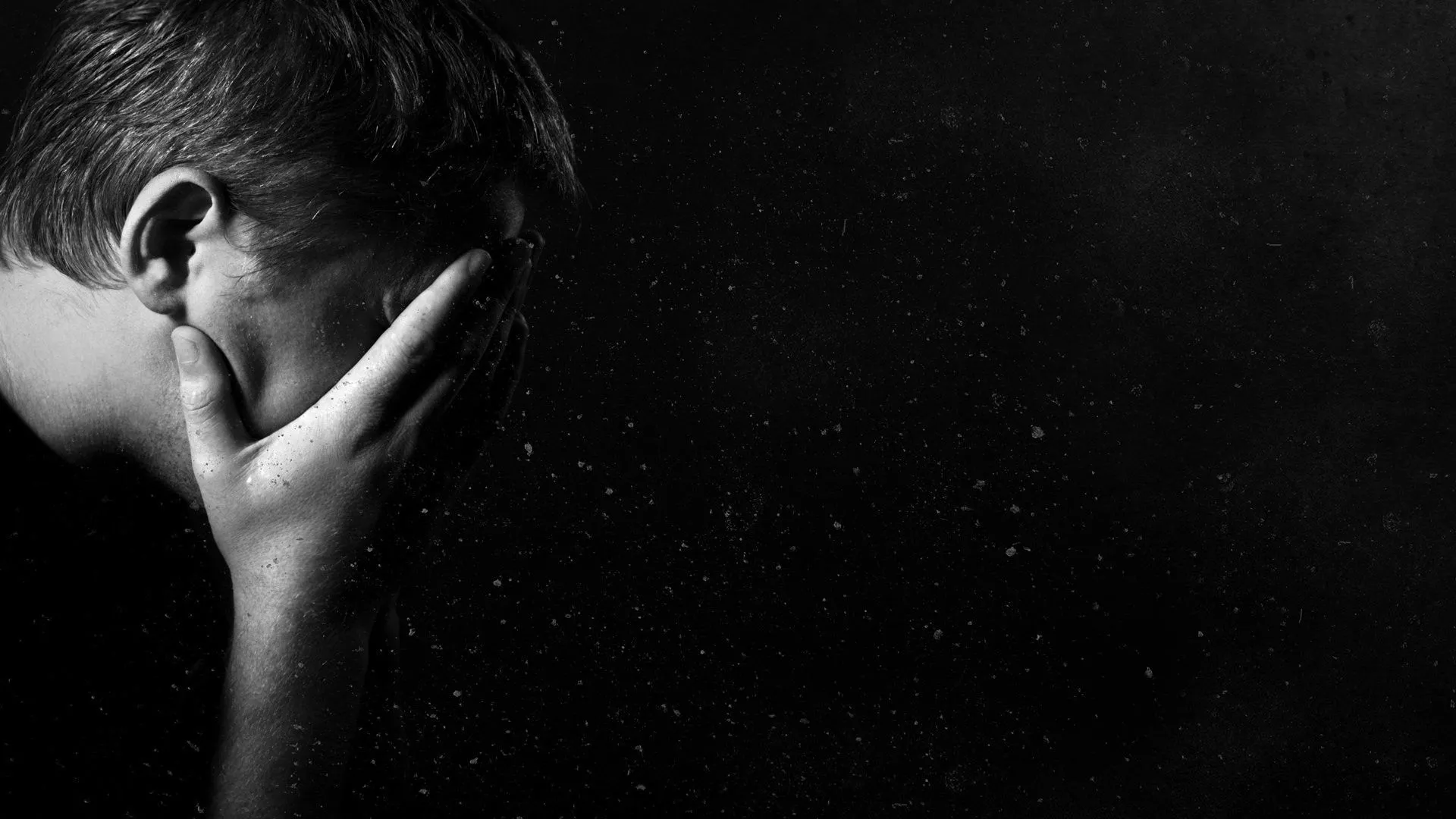 Sad Looking Man In Black Background HD
