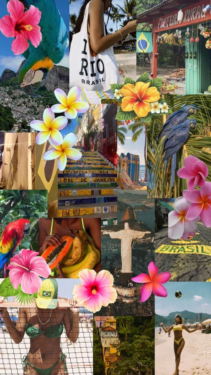 Brazil wallpaper, Vintage poster art