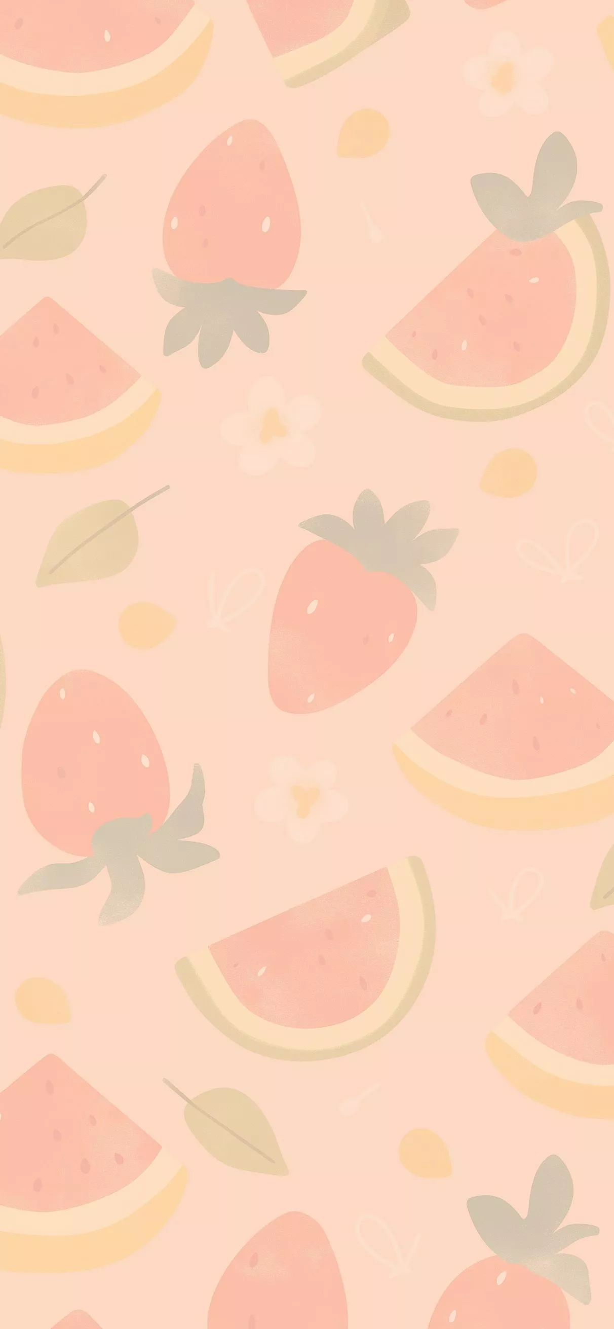 Preppy Fruit Pattern Summer Wallpaper