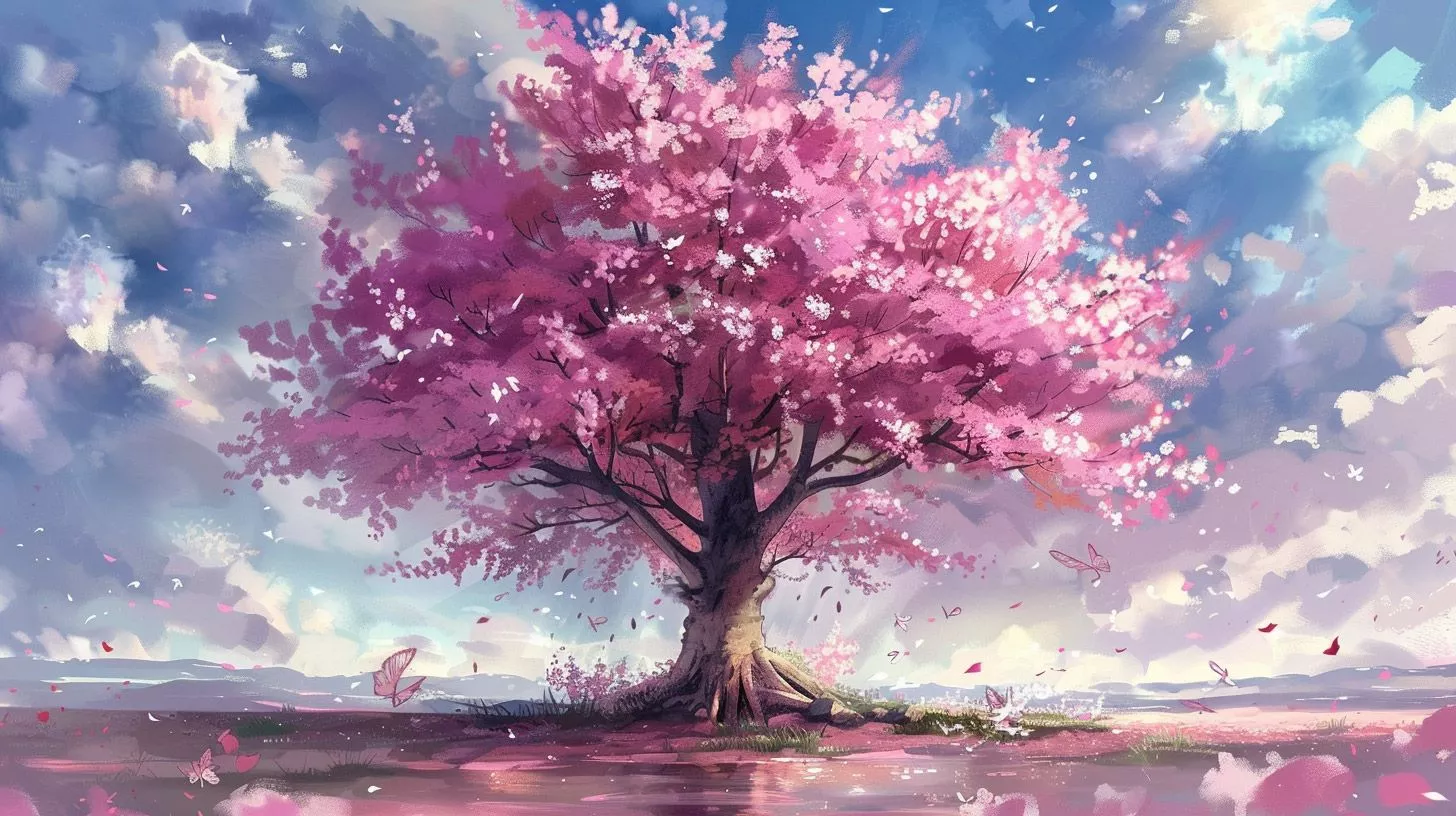 Sakura tree anime wallpaper desktop