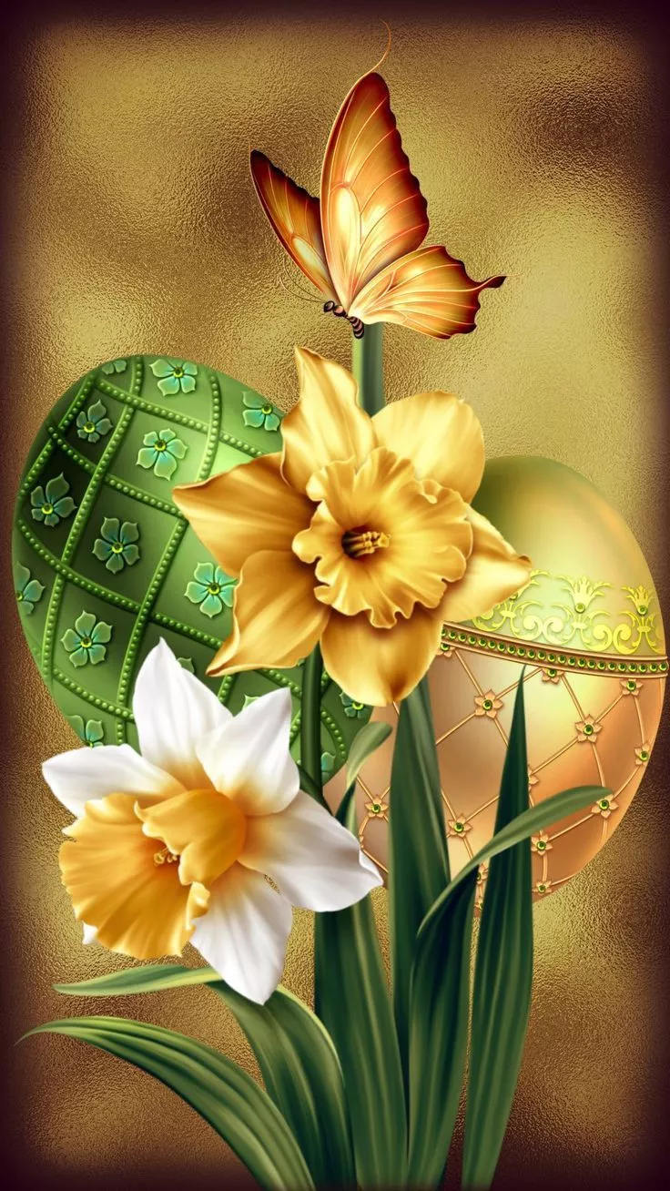 Beautiful Flower Easter Egg