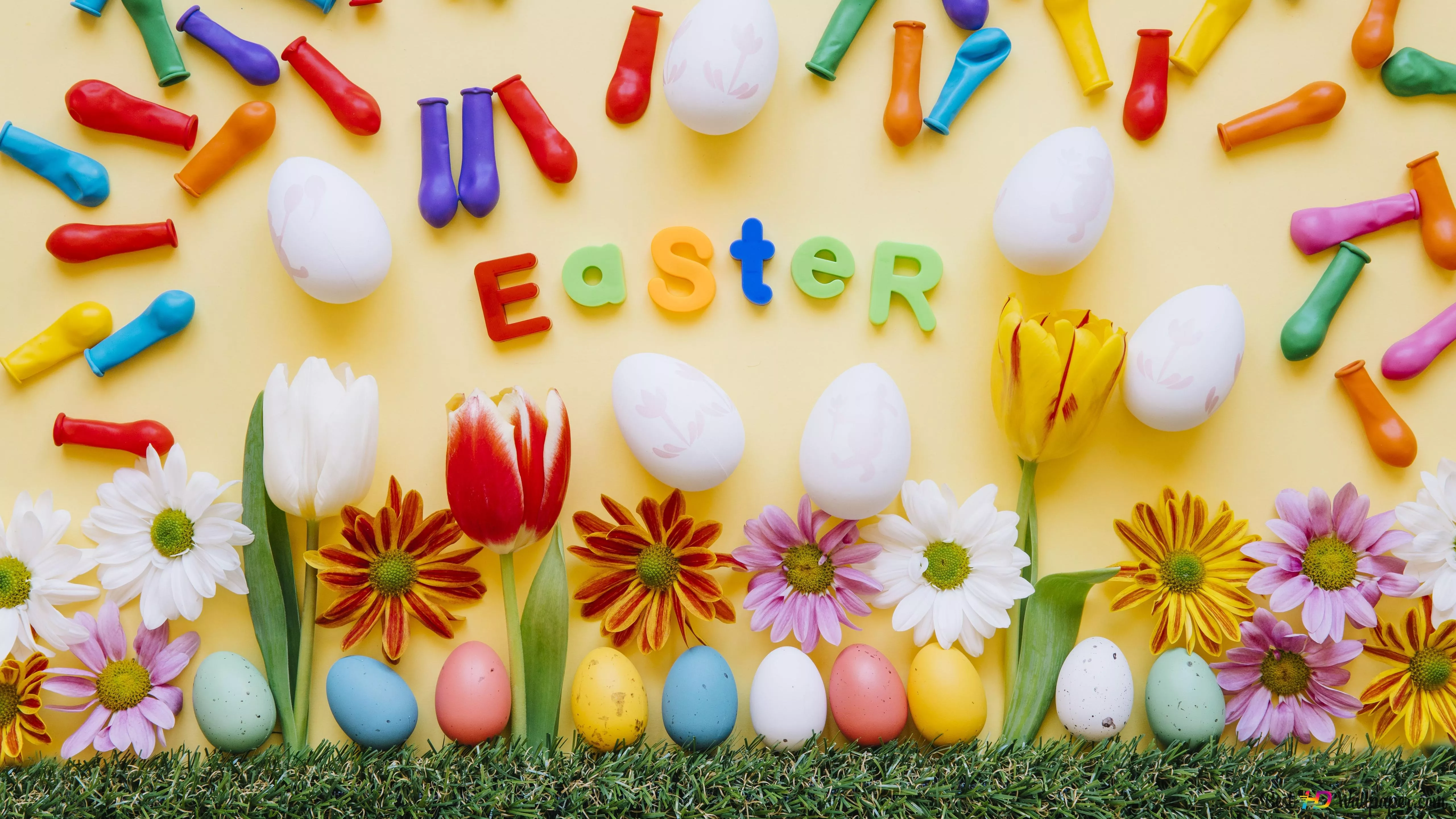 Happy Easter Decoration 6K wallpaper