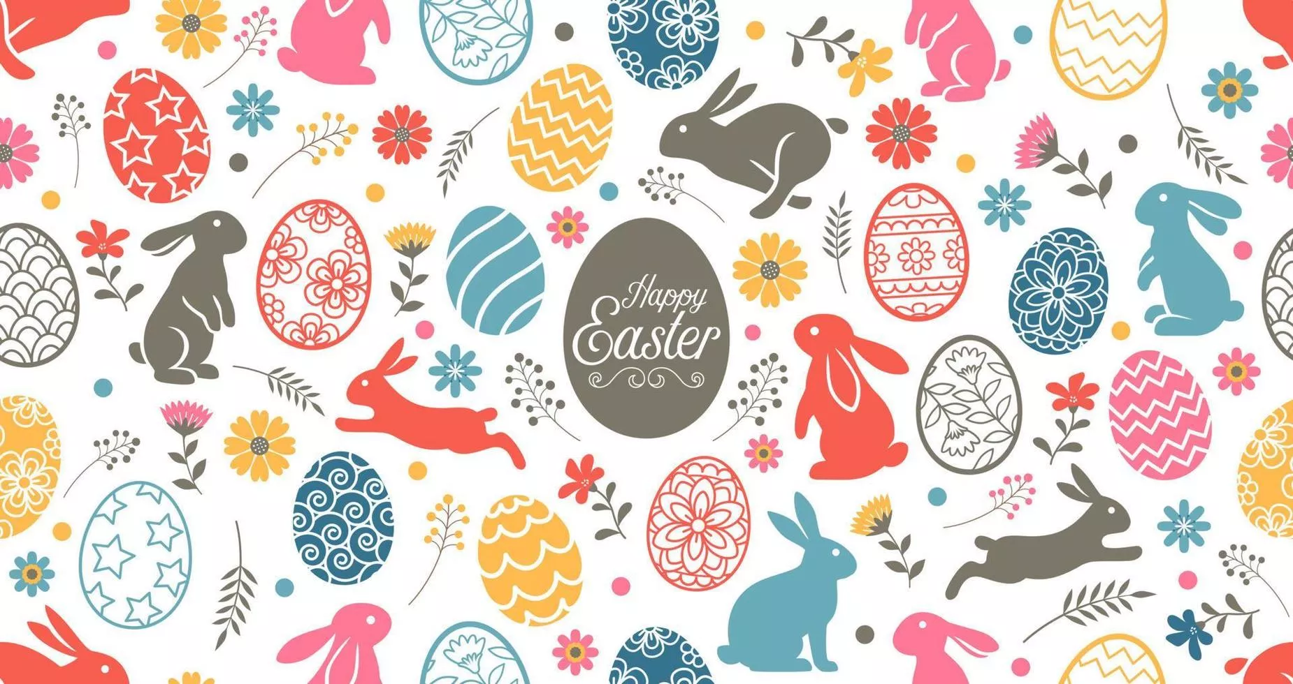 Easter Bunny Wallpaper Vector Art