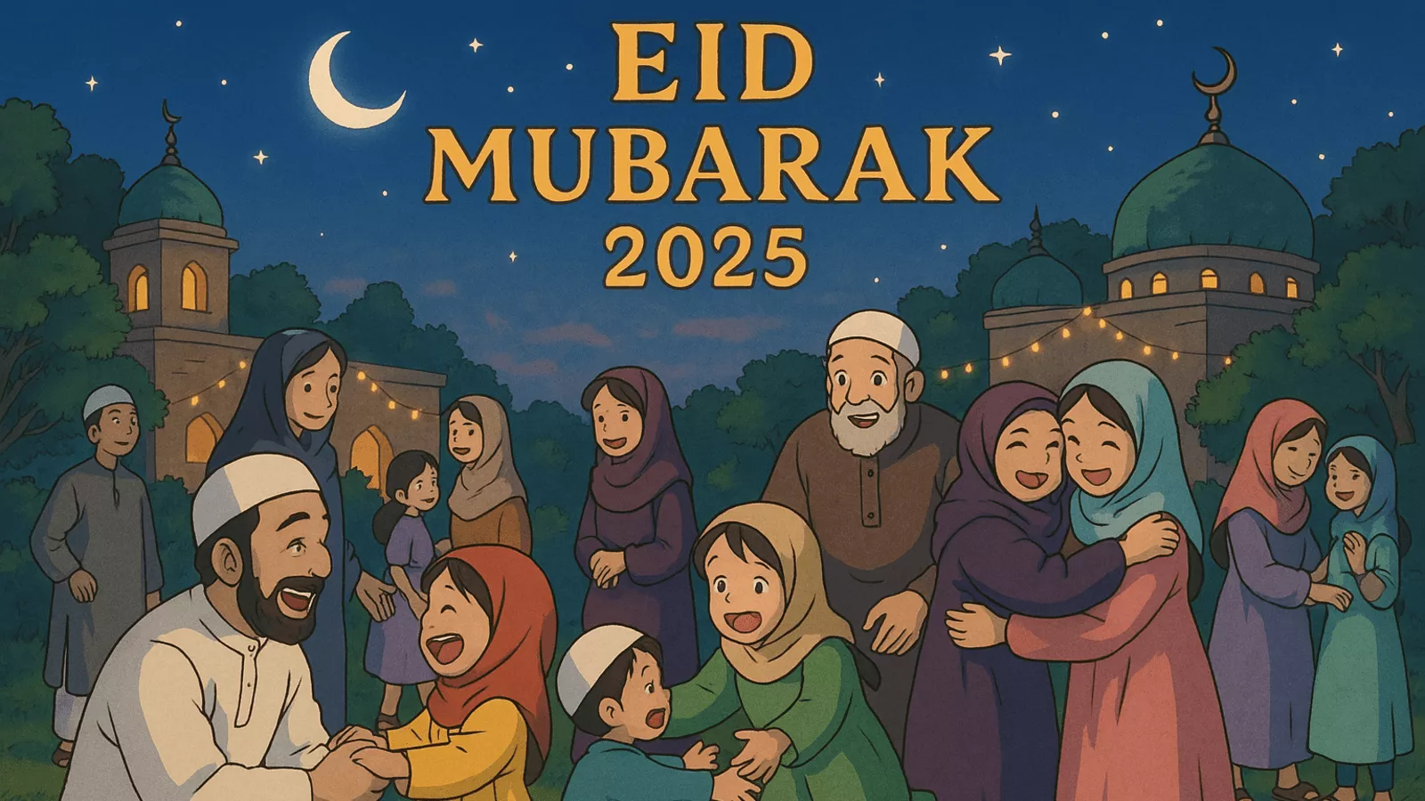 Ghibli Style Eid Ul Fitr Mubarak Image