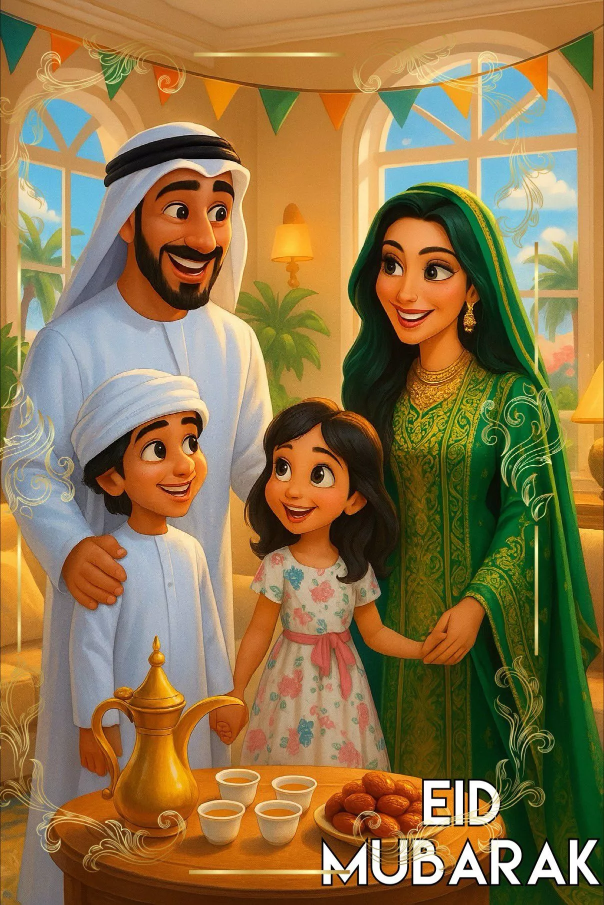 Ghibli Style Eid Ul Fitr Mubarak Image