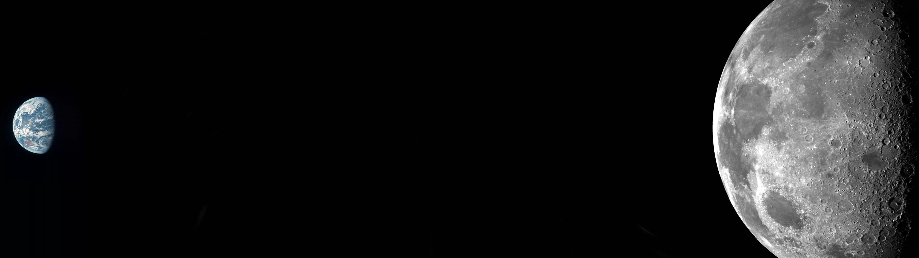 Download 4K Dual Monitor Earth And Moon Wallpaper