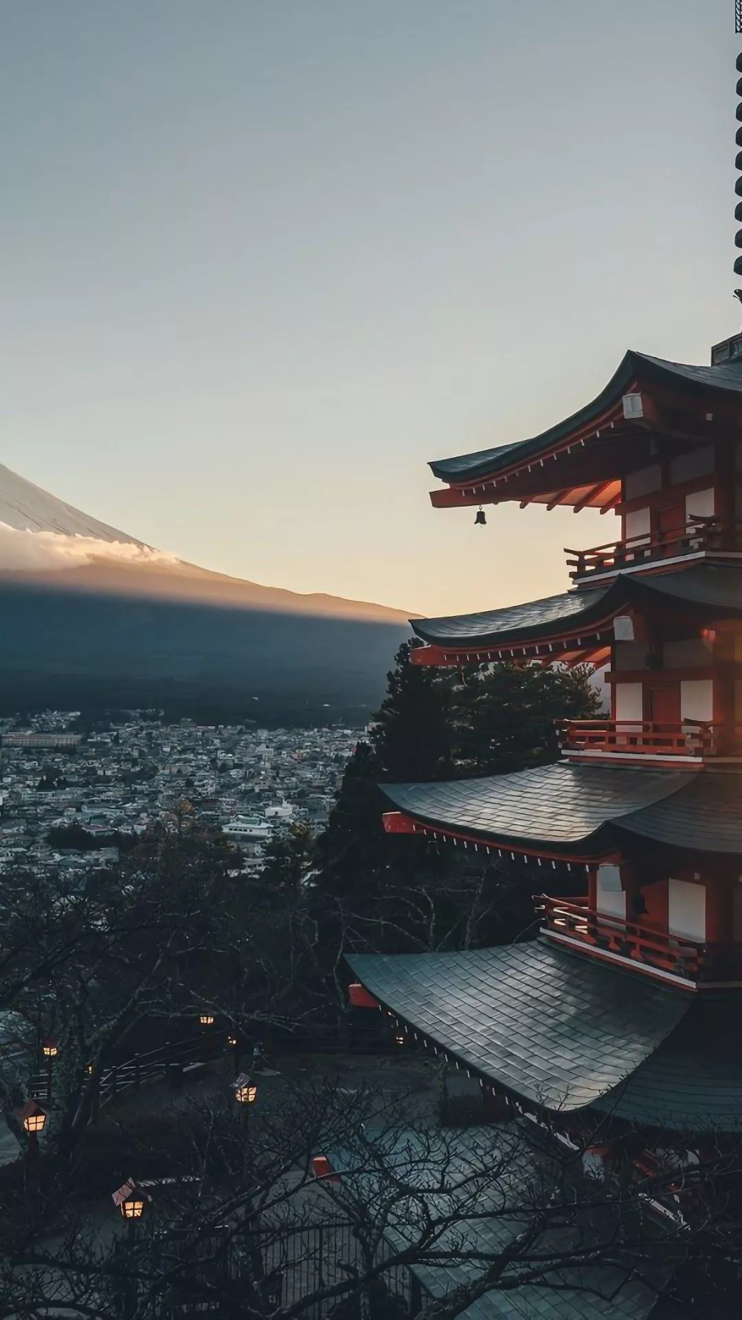 Mount Fuji Japan City Landscape Scenery HD Phone Wallpaper