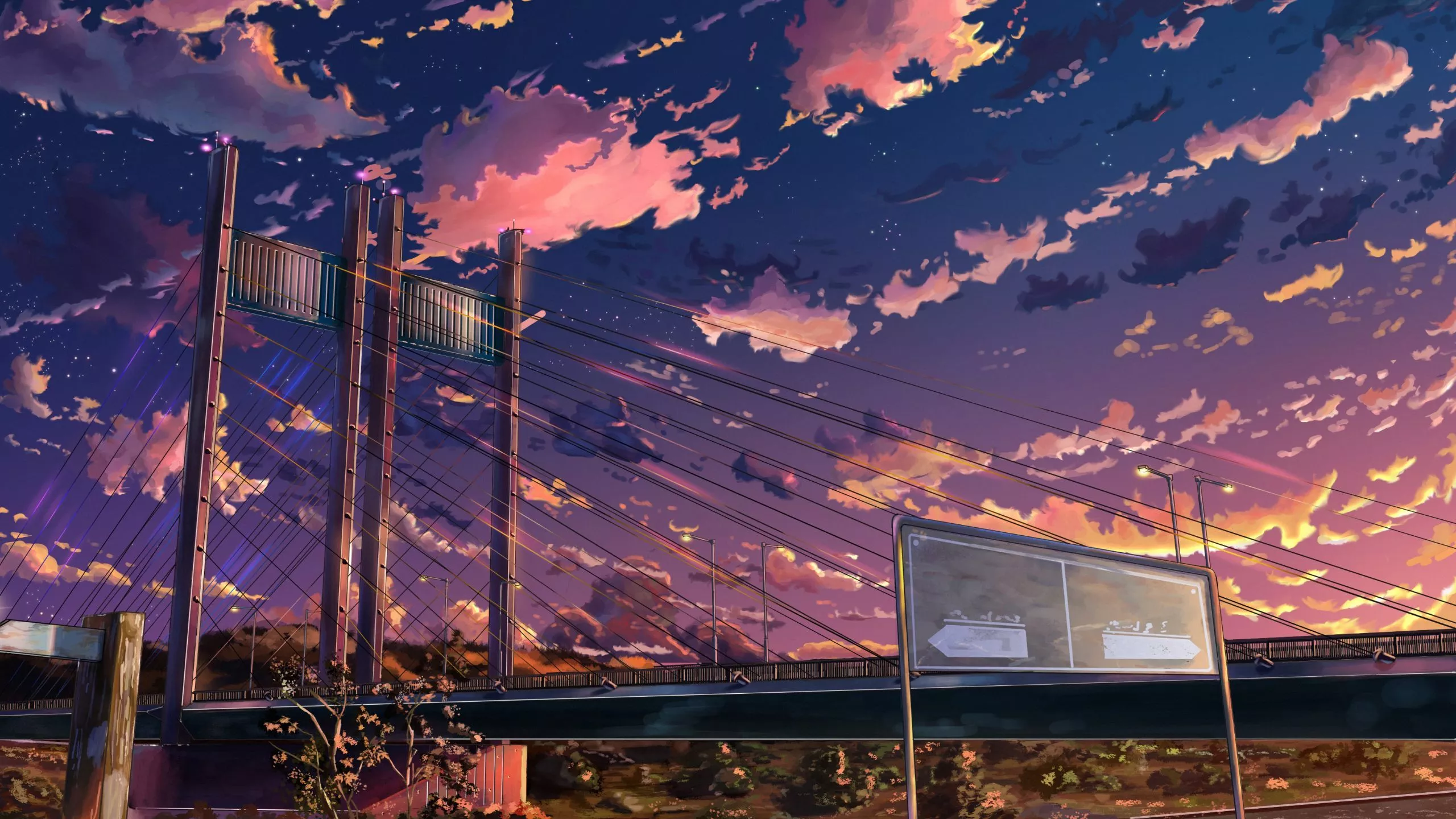 desktop wallpaper: Anime, Sky, Bridge