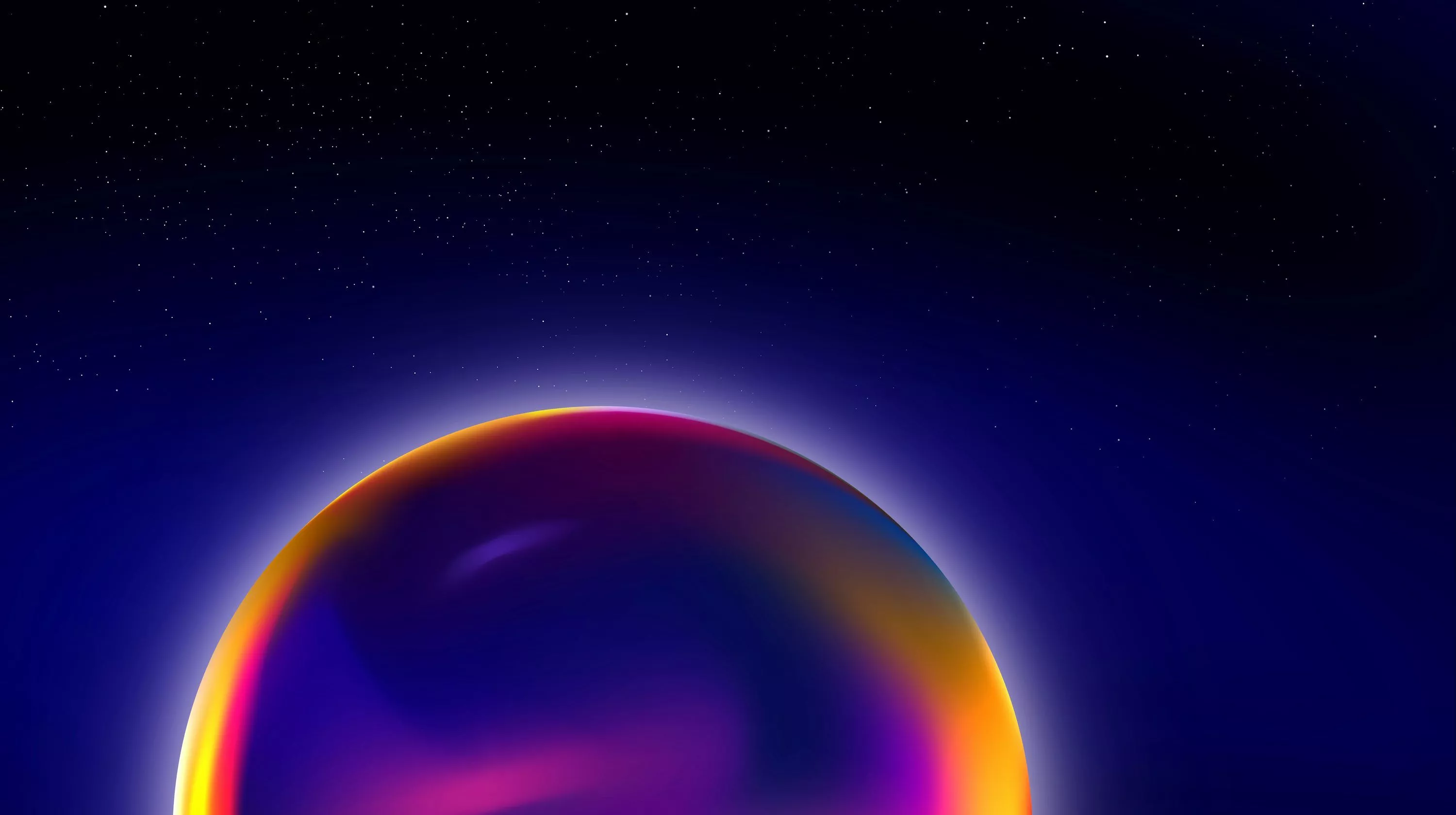 A colorful object in the sky with stars