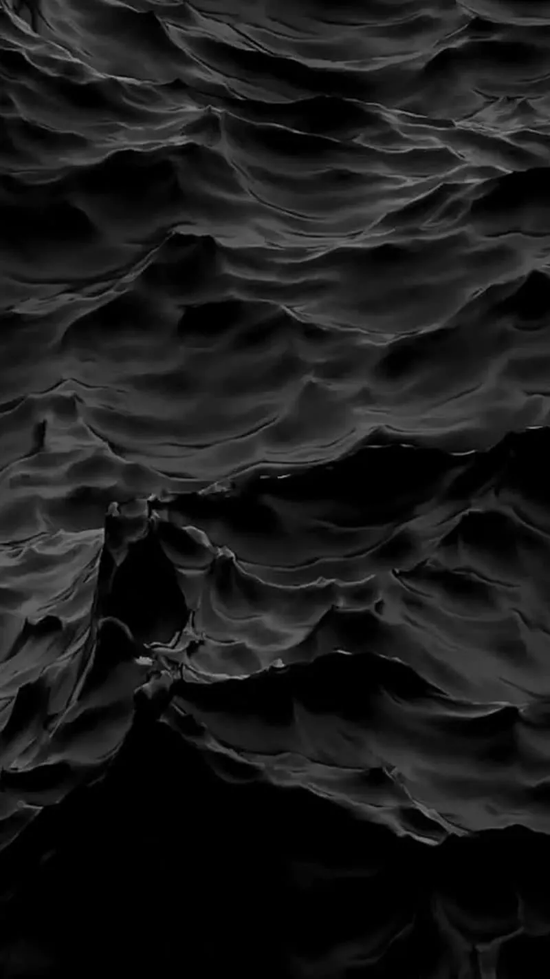 Dark Black Waves, dark black, waves, sea, water, HD phone wallpaper