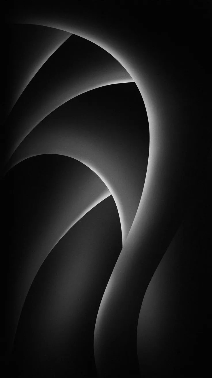 Wallpaper waves, dark, abstraction, shapes, monochrome, Black 4K by Anastasmile. Download wallpaper waves, dark, abstraction, shapes, monochrome for free