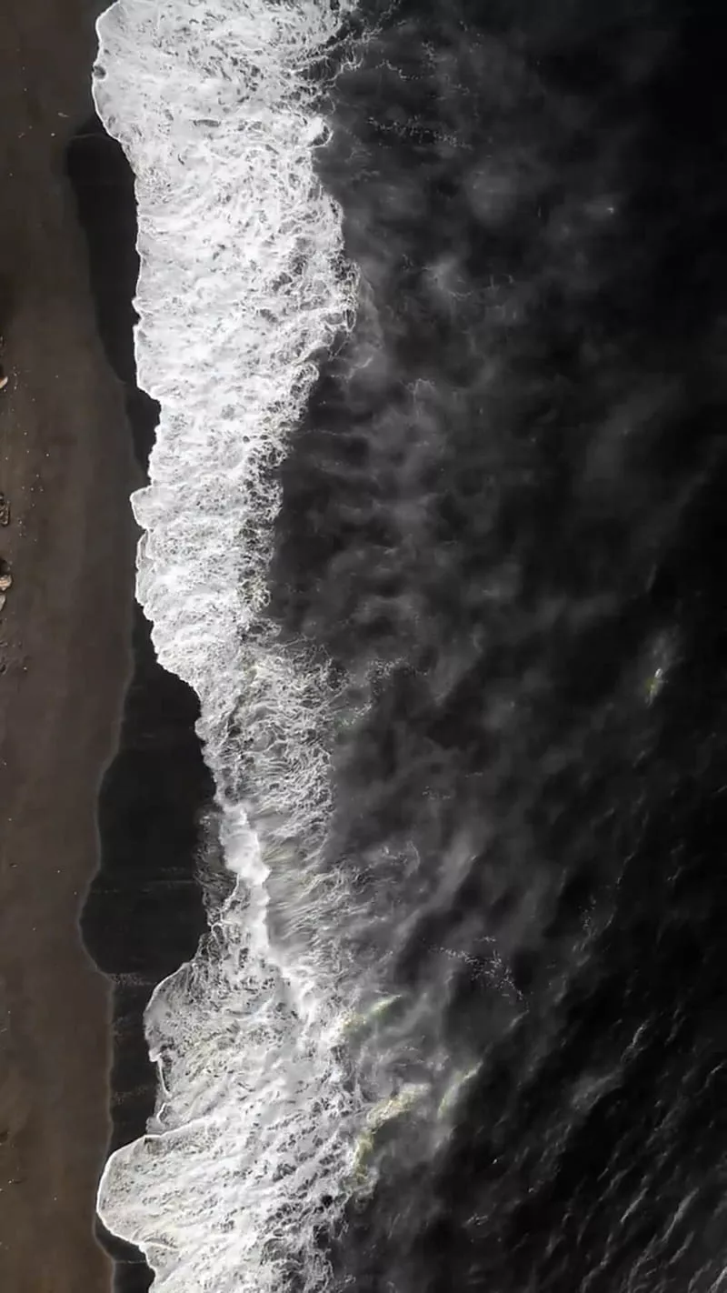 Black waves, DARK, aerial, black and white, water, HD phone wallpaper