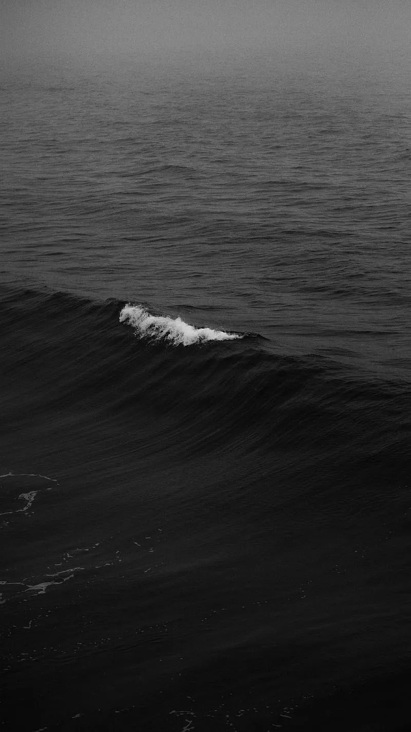 Full Black Sea Waves, full black, HD phone wallpaper