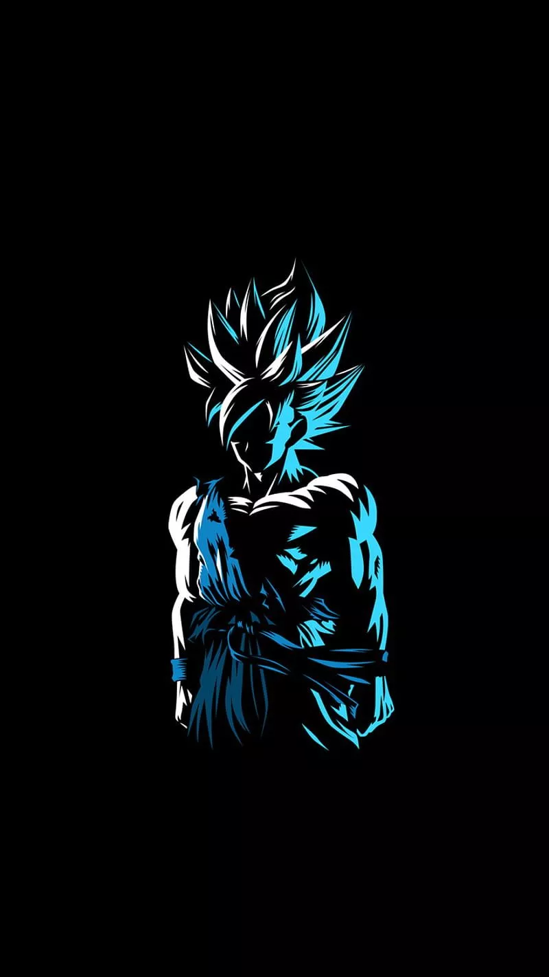 Dragonball, amoled, goku, minimal, neon