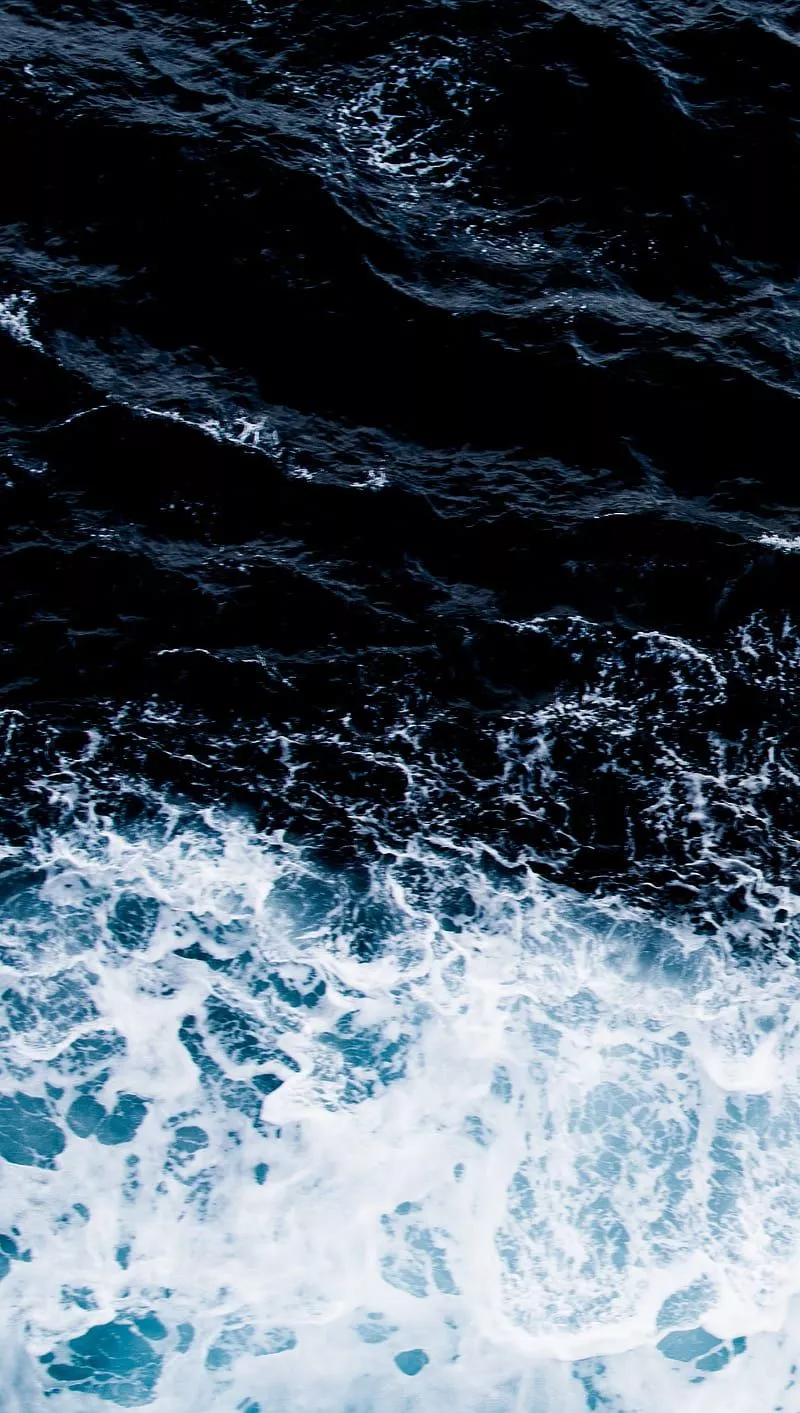 Waves, blue, dark, sea, water, HD phone