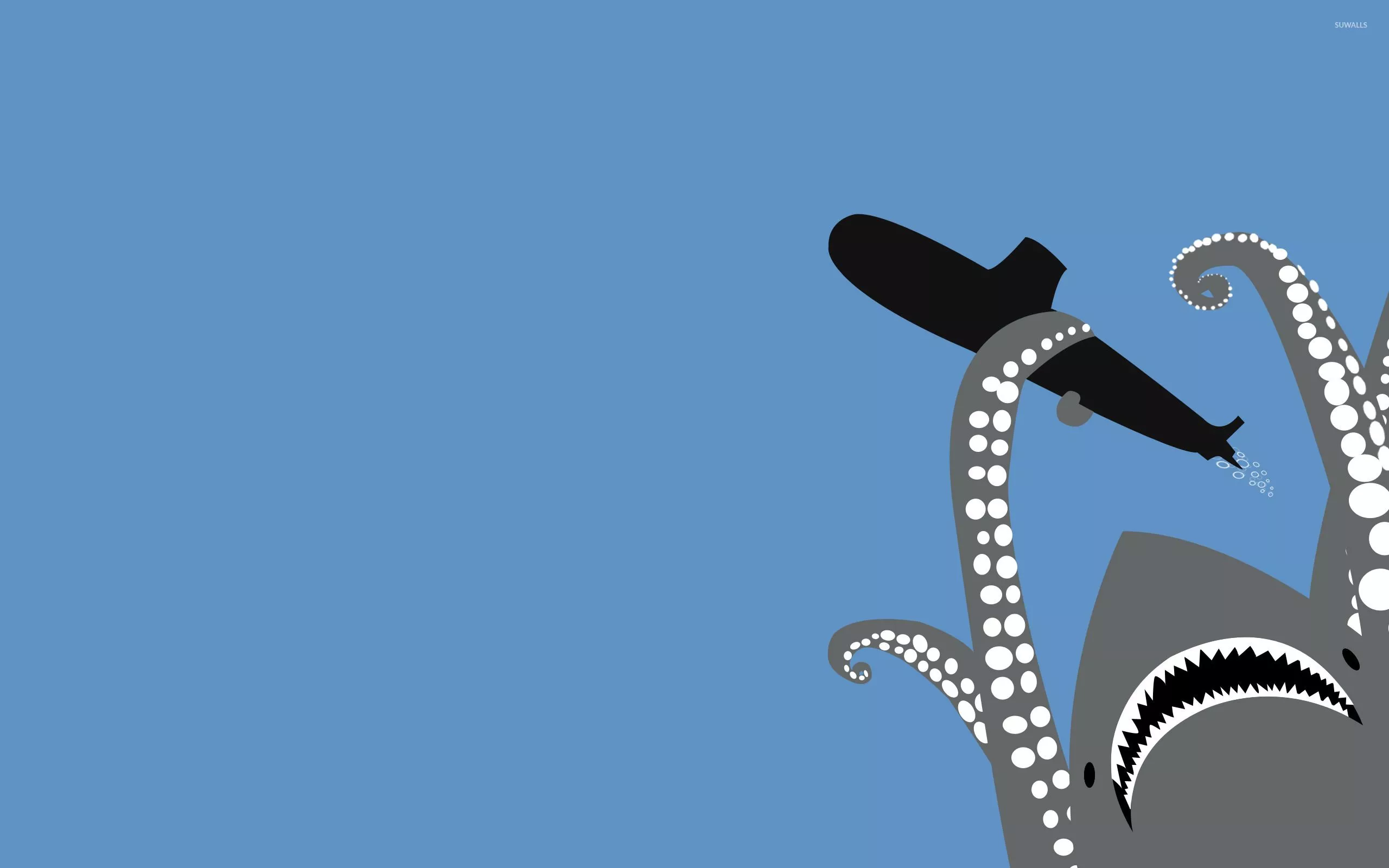Octopushark vs. Submarine wallpaper