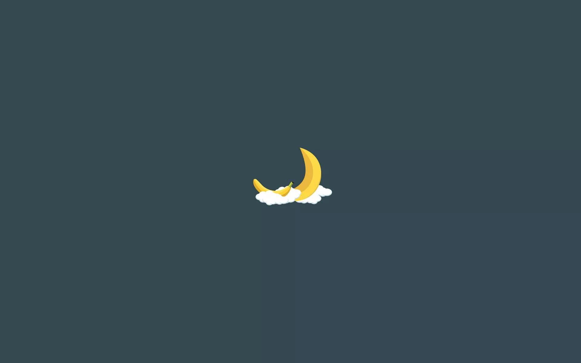 Minimal Aesthetic Desktop Banana Moon
