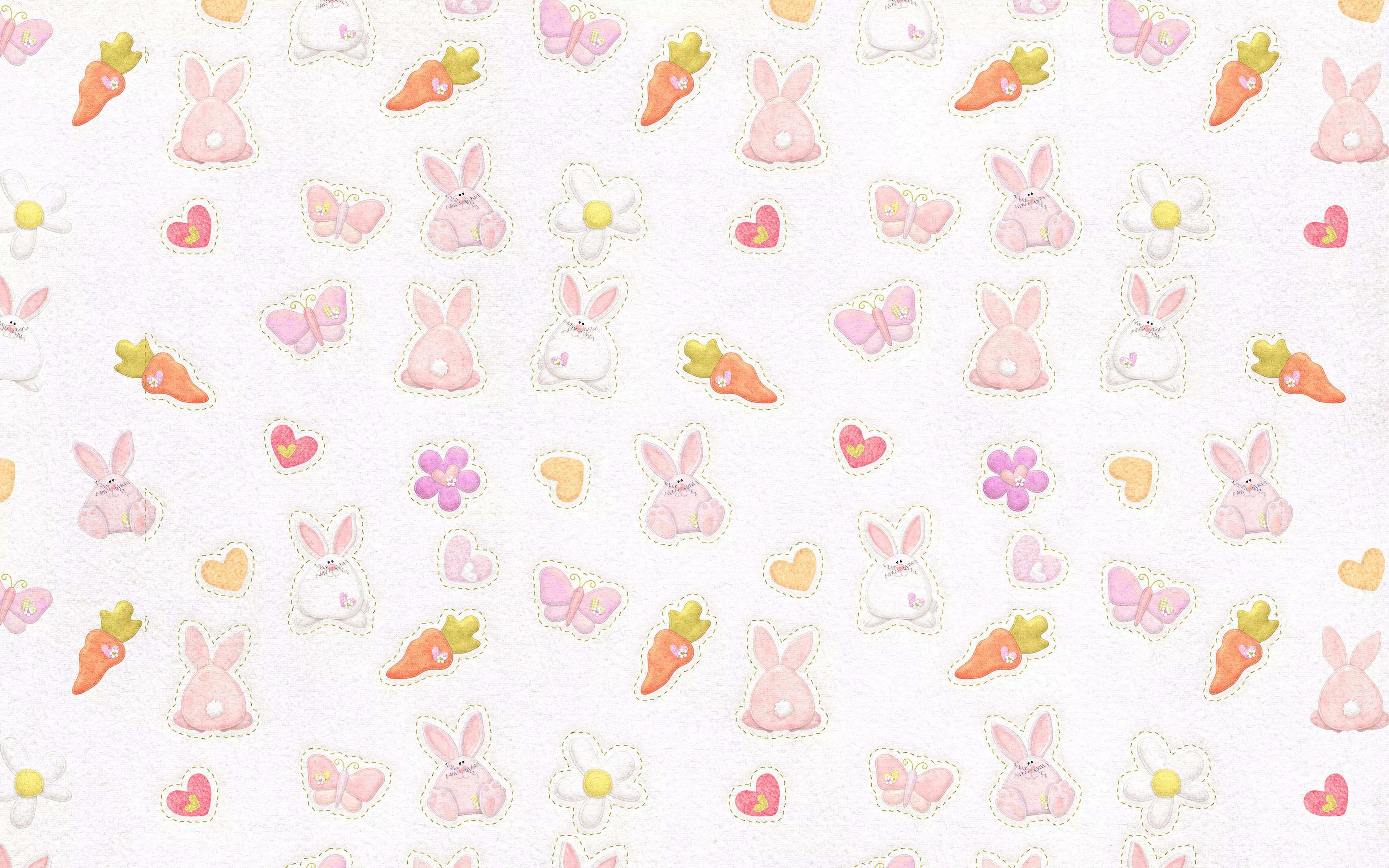 Cute Rabbit Chracter Pattern Red
