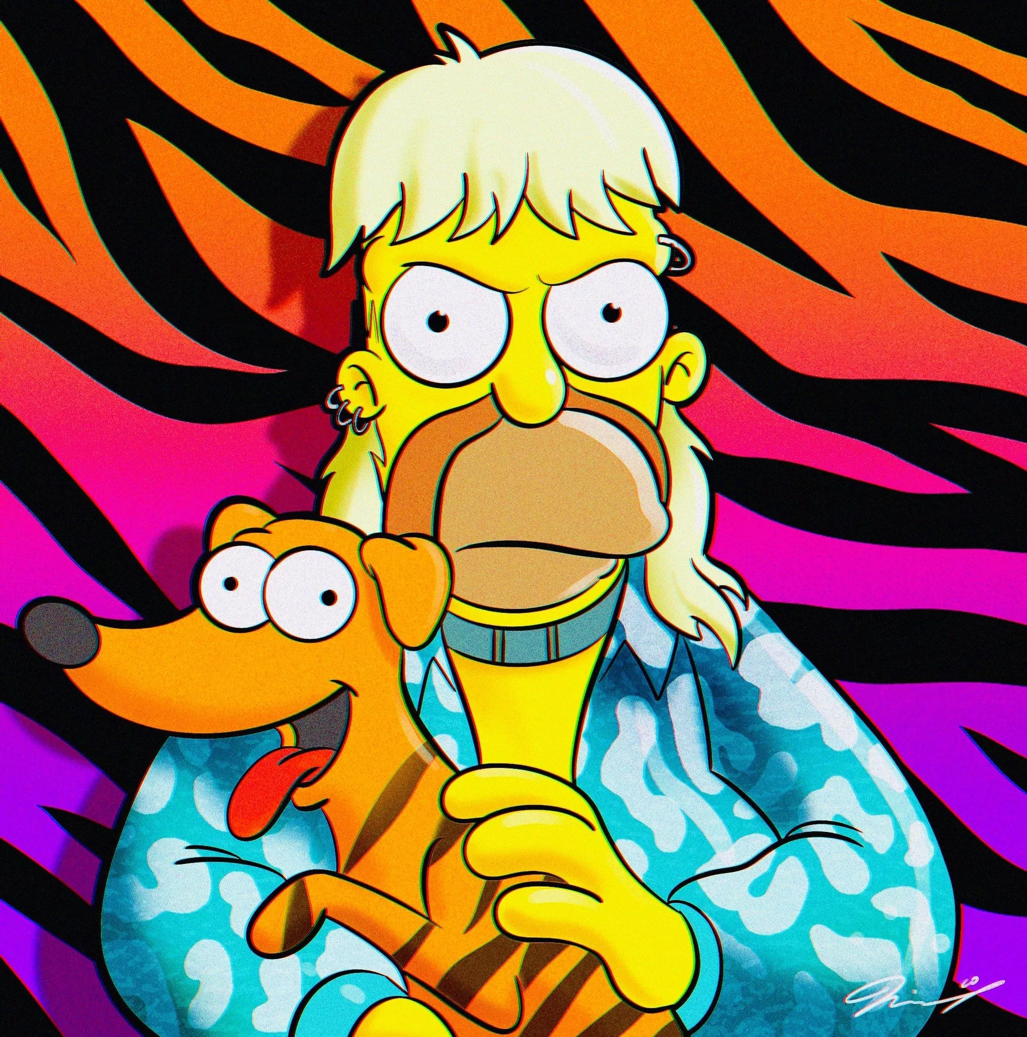Homer Simpson as Tiger King Wallpaper