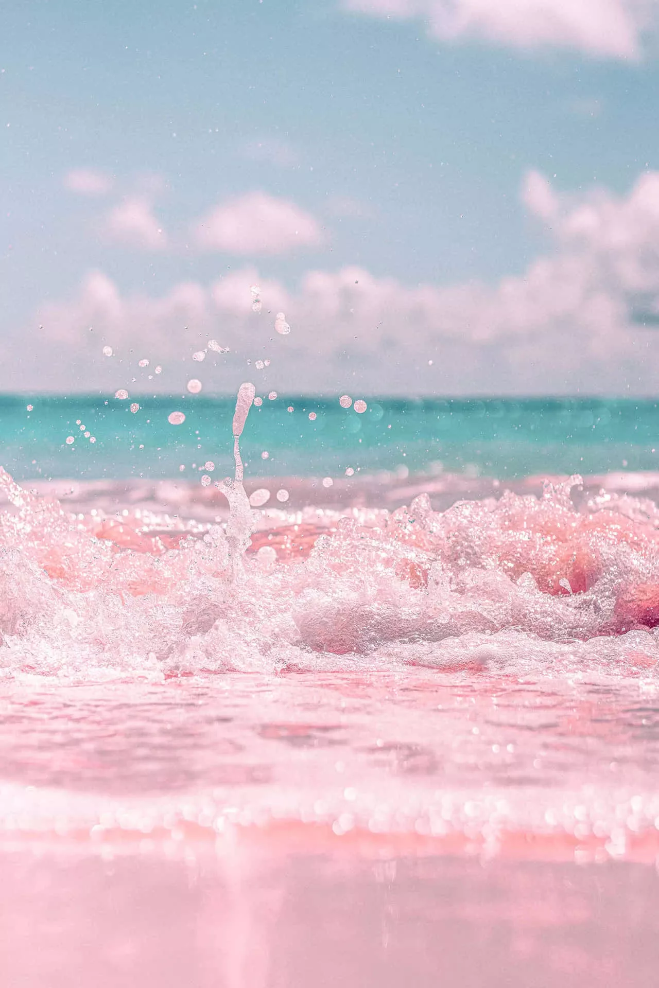 Pink Beach Aesthetic Wallpaper