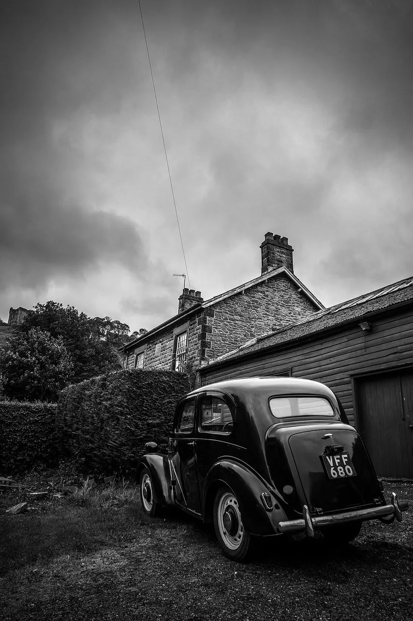 Old Vintage Car Black And photo