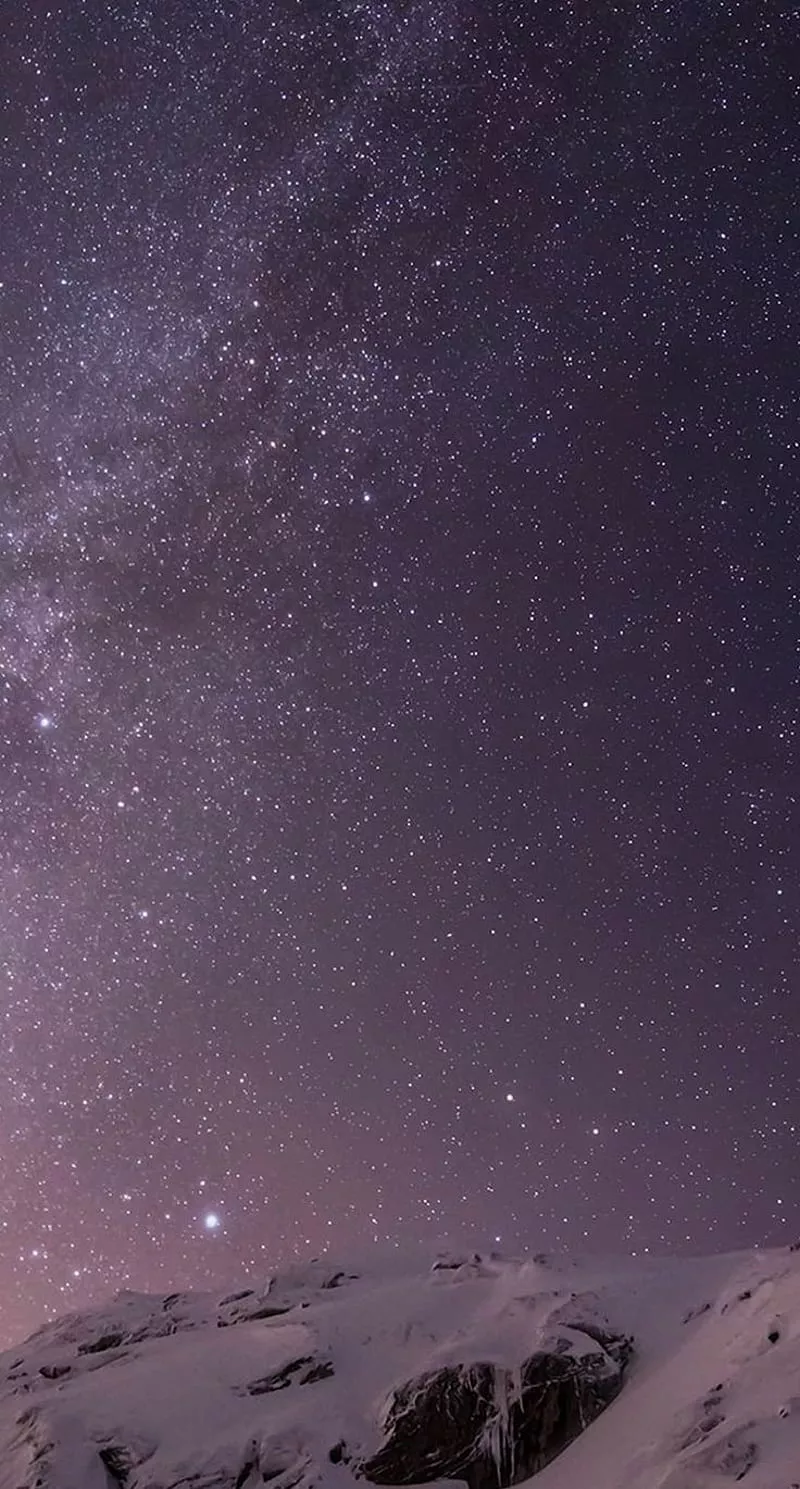 Snowy mountain landscape night sky. .sc