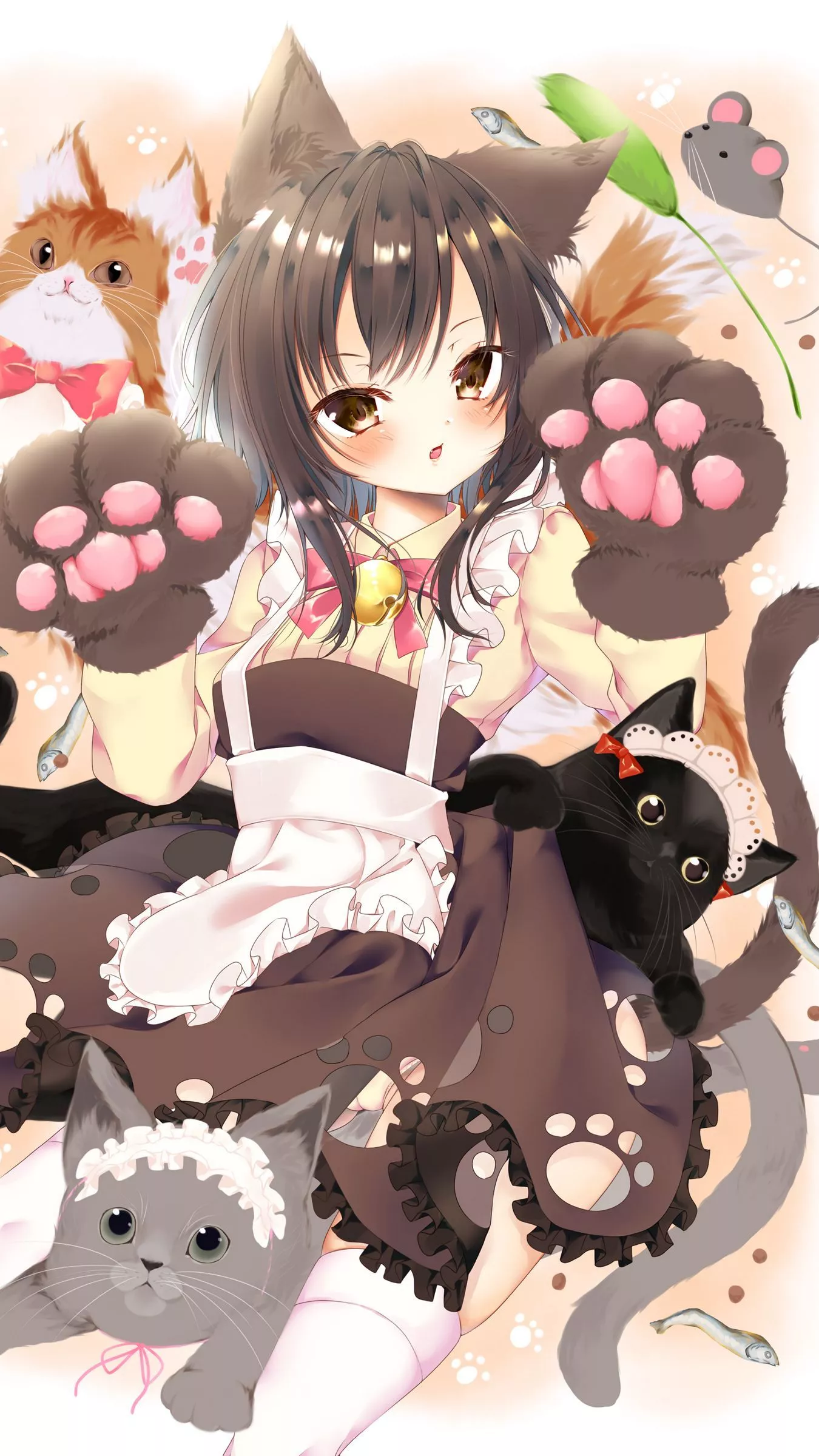 Download wallpaper 1350x2400 neko, girl