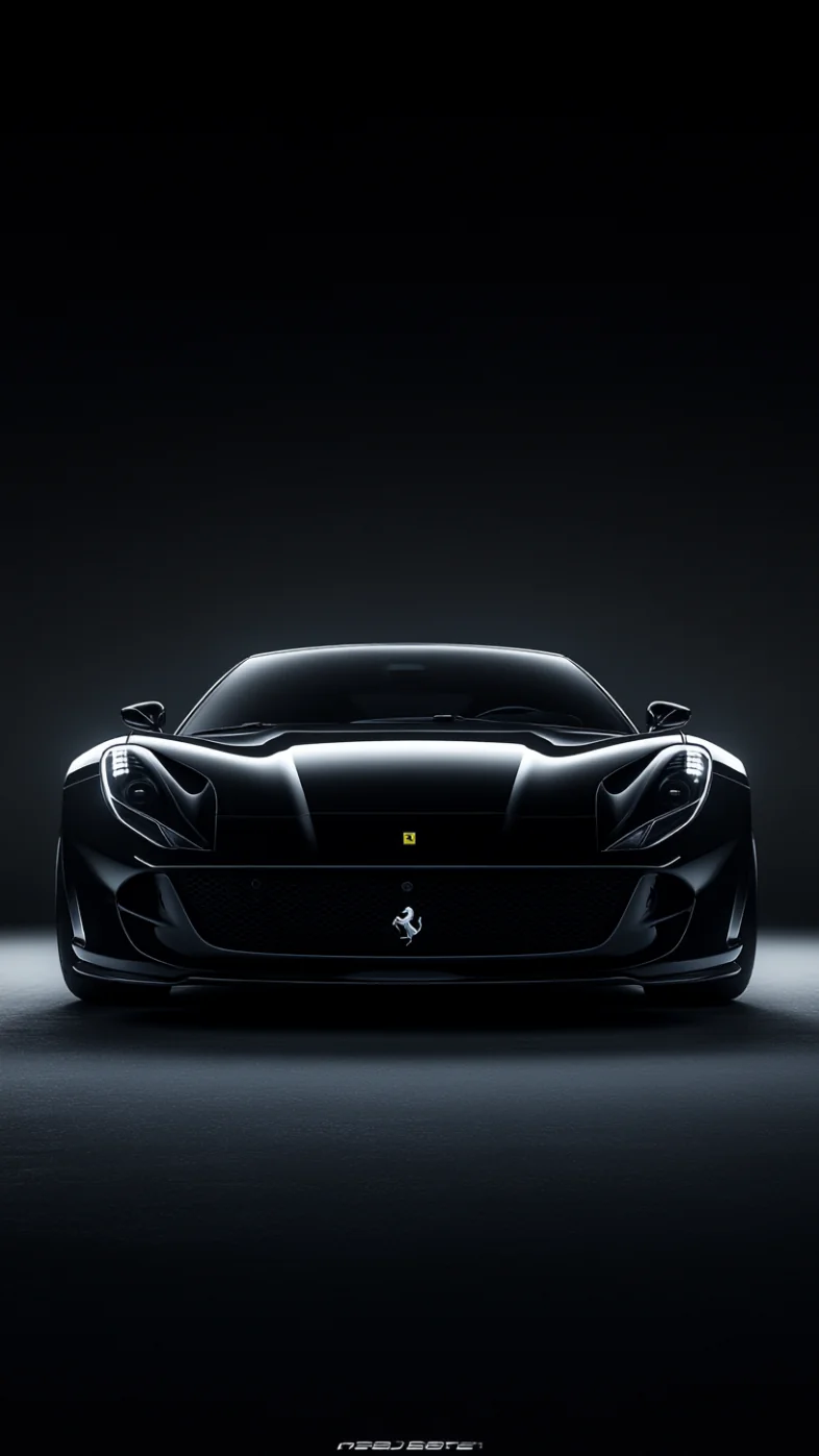 Black Ferrari 812 Car Mobile Wallpaper
