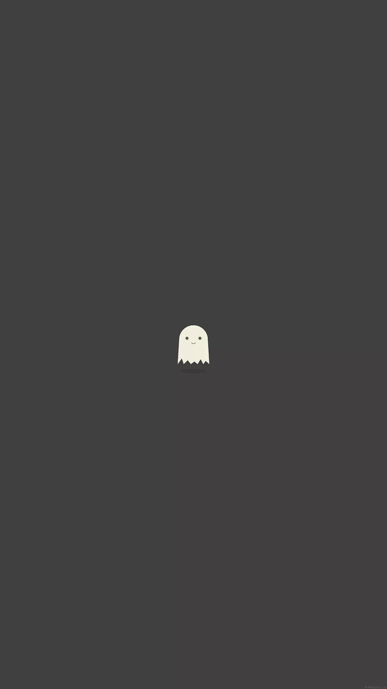 Cute Ghost Dark Grey iPhone Wallpaper