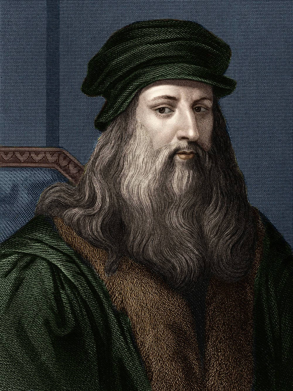 Leonardo Da Vinci Colored Portrait