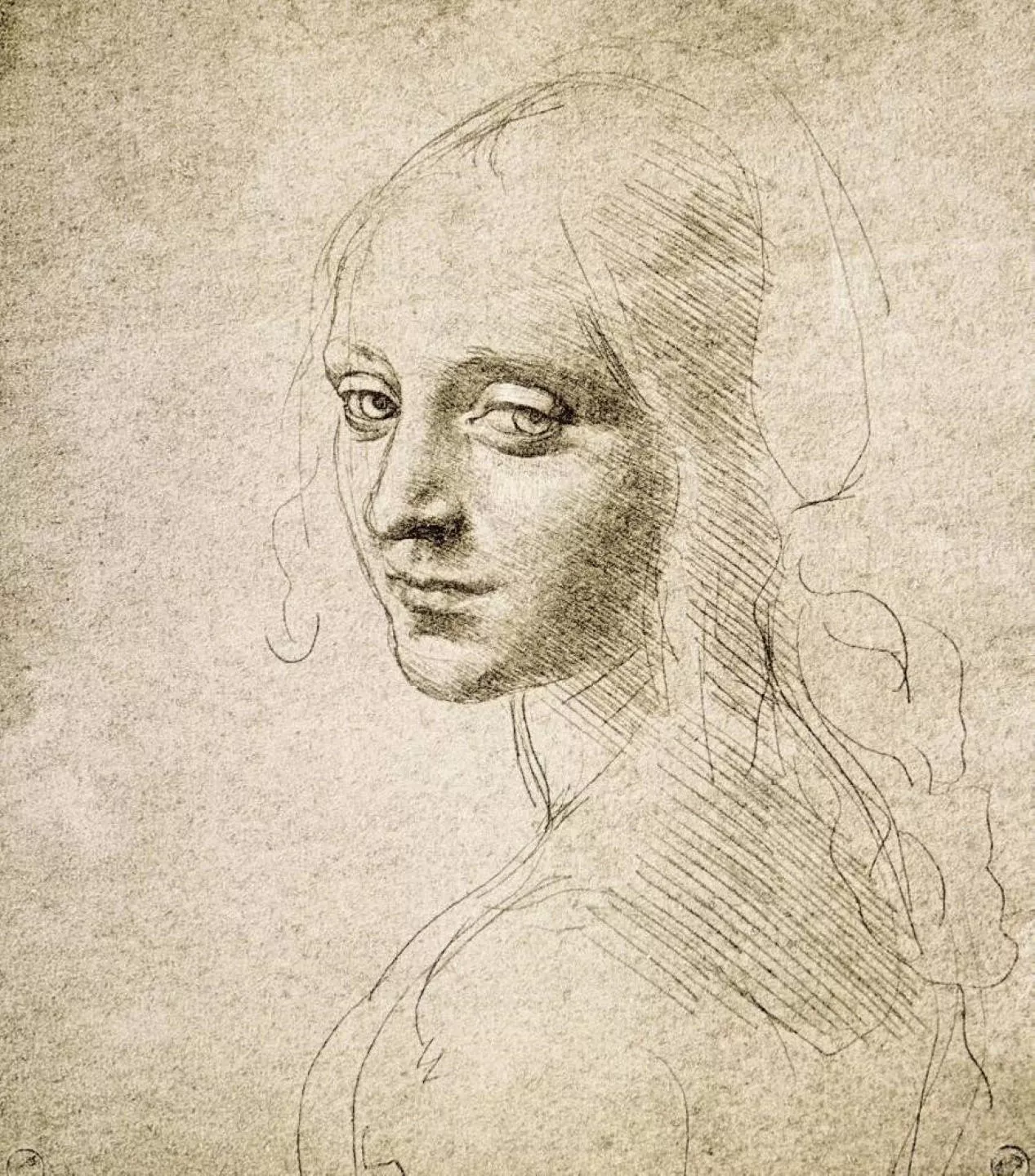 Da Vinci Lady Sketch Wallpaper