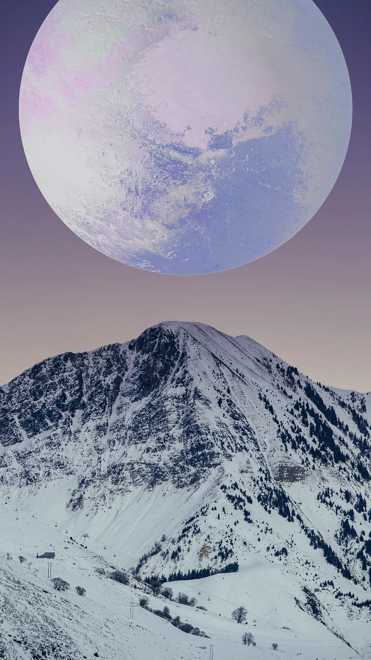 snow mountain and night sky. Free