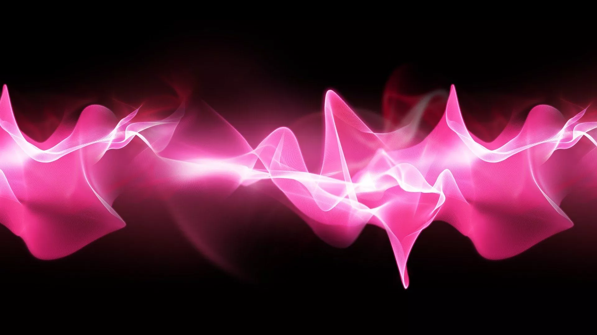 Bright pink waves on a black background