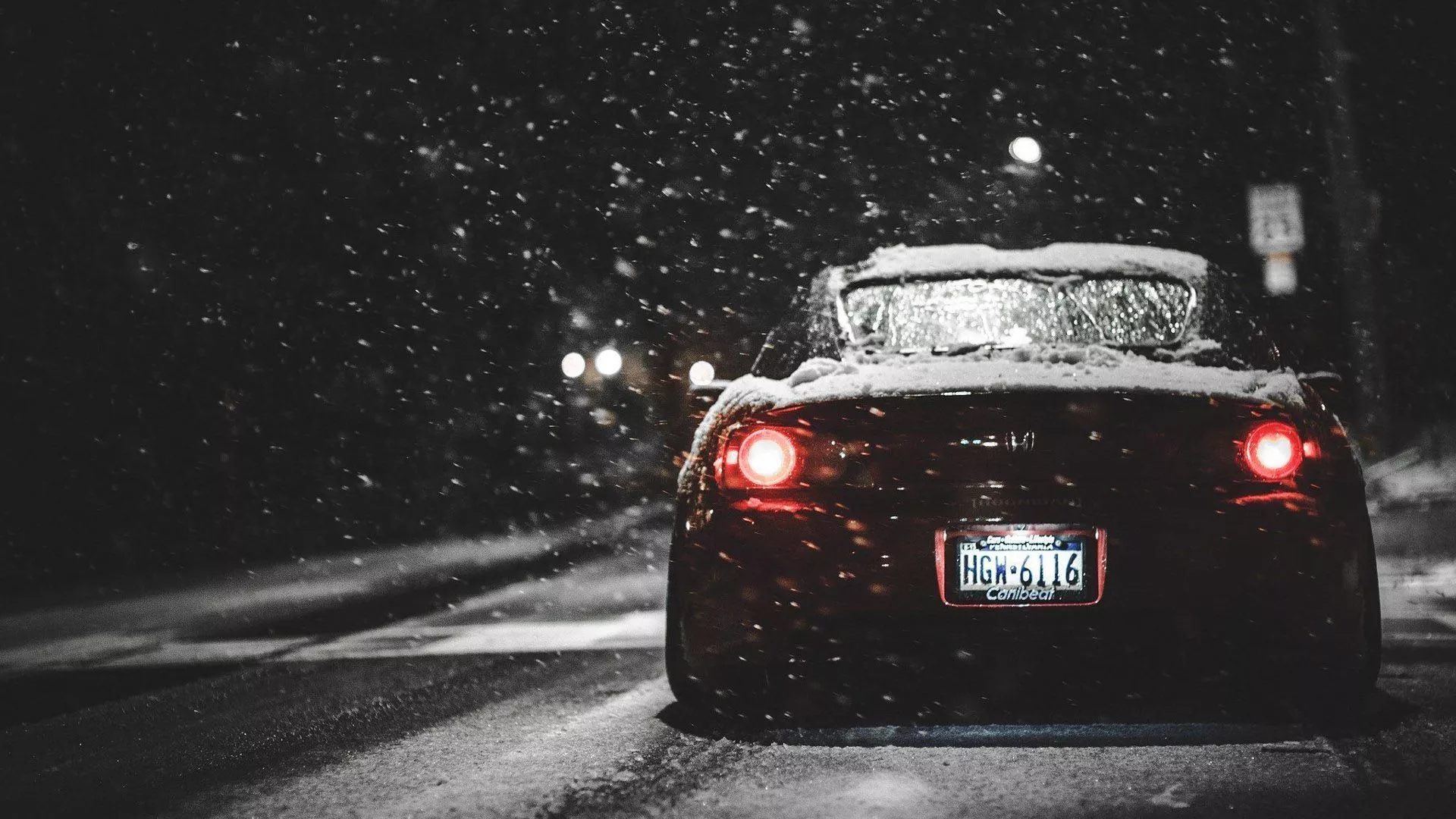 Black Stance JDM Car Back View HD JDM