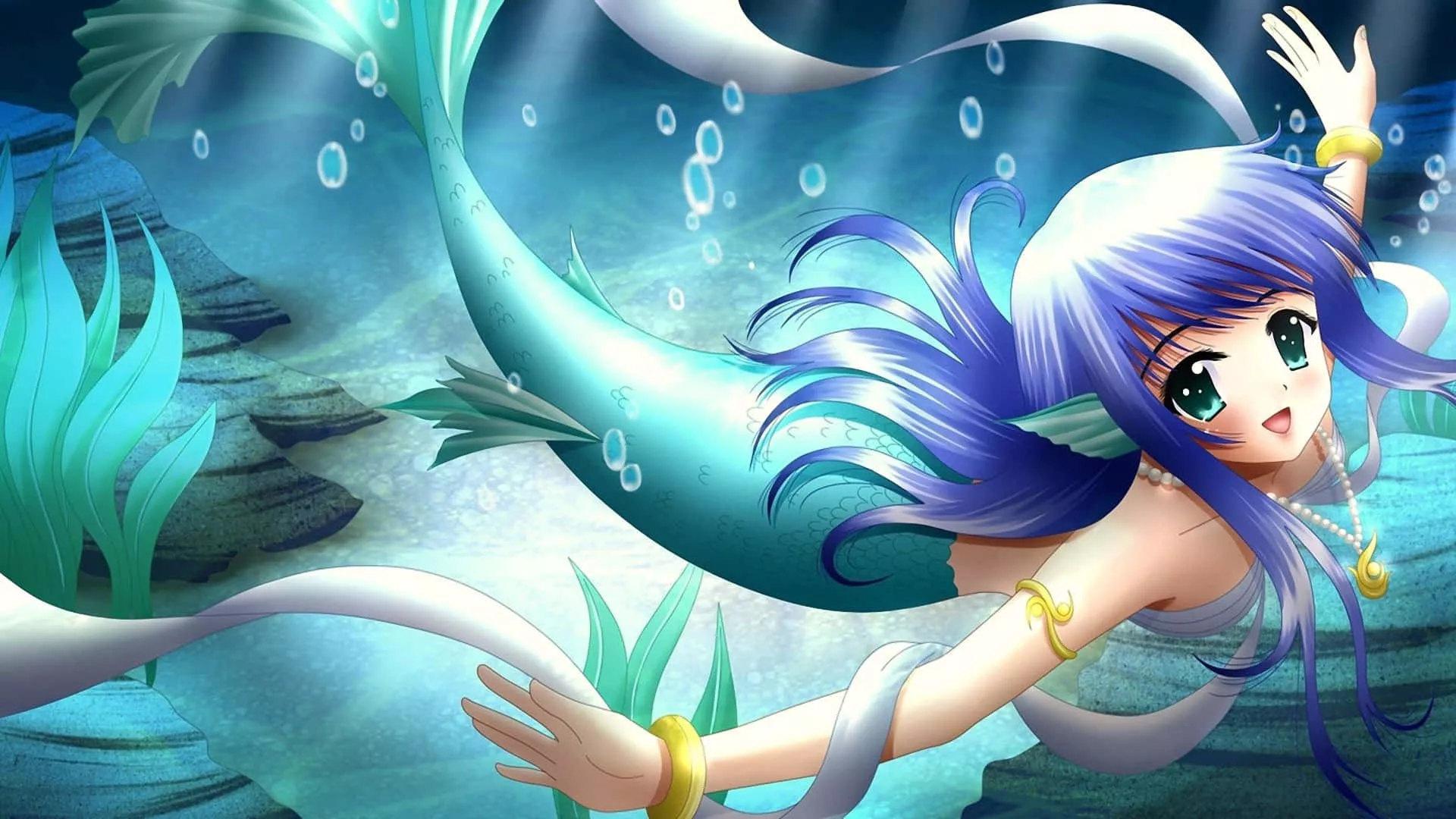 Download Cute Mermaid Anime Girl Violet