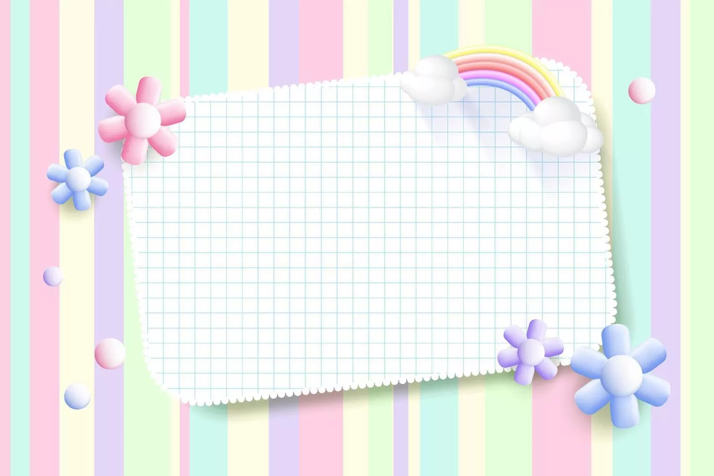Cute frame, cute rainbow border vector