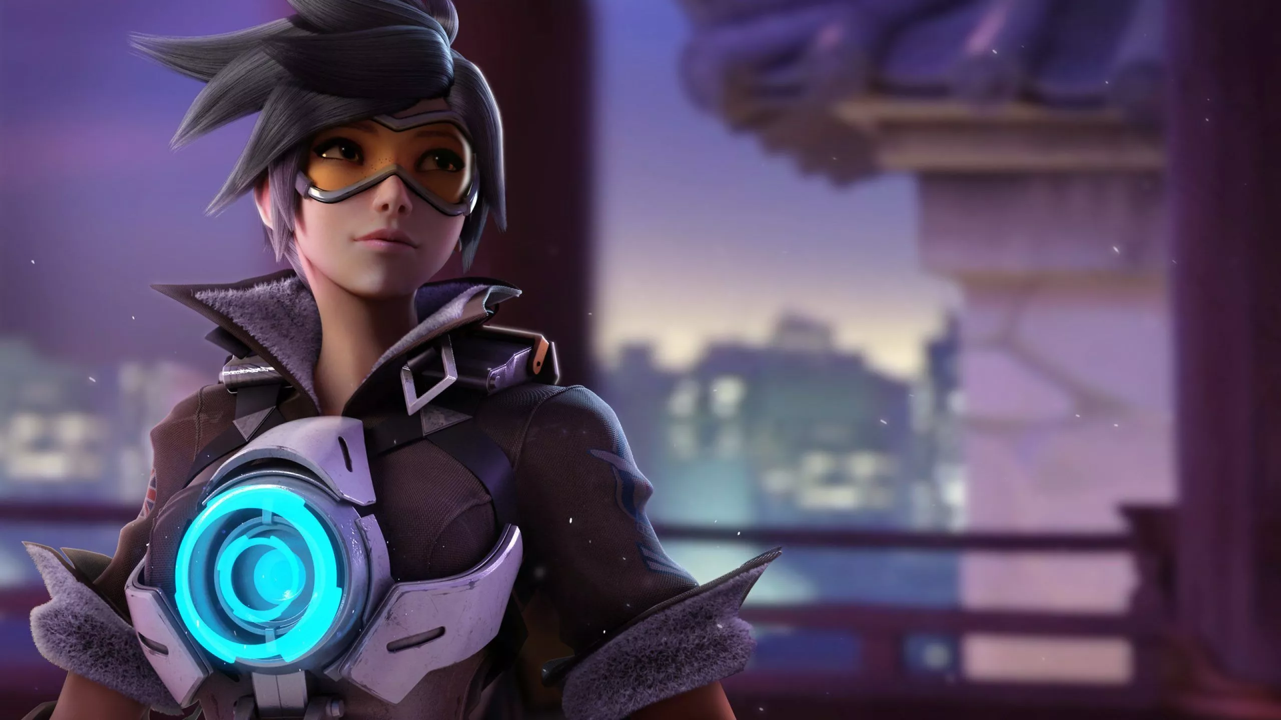 Wallpaper girl, game, Overwatch, tracer