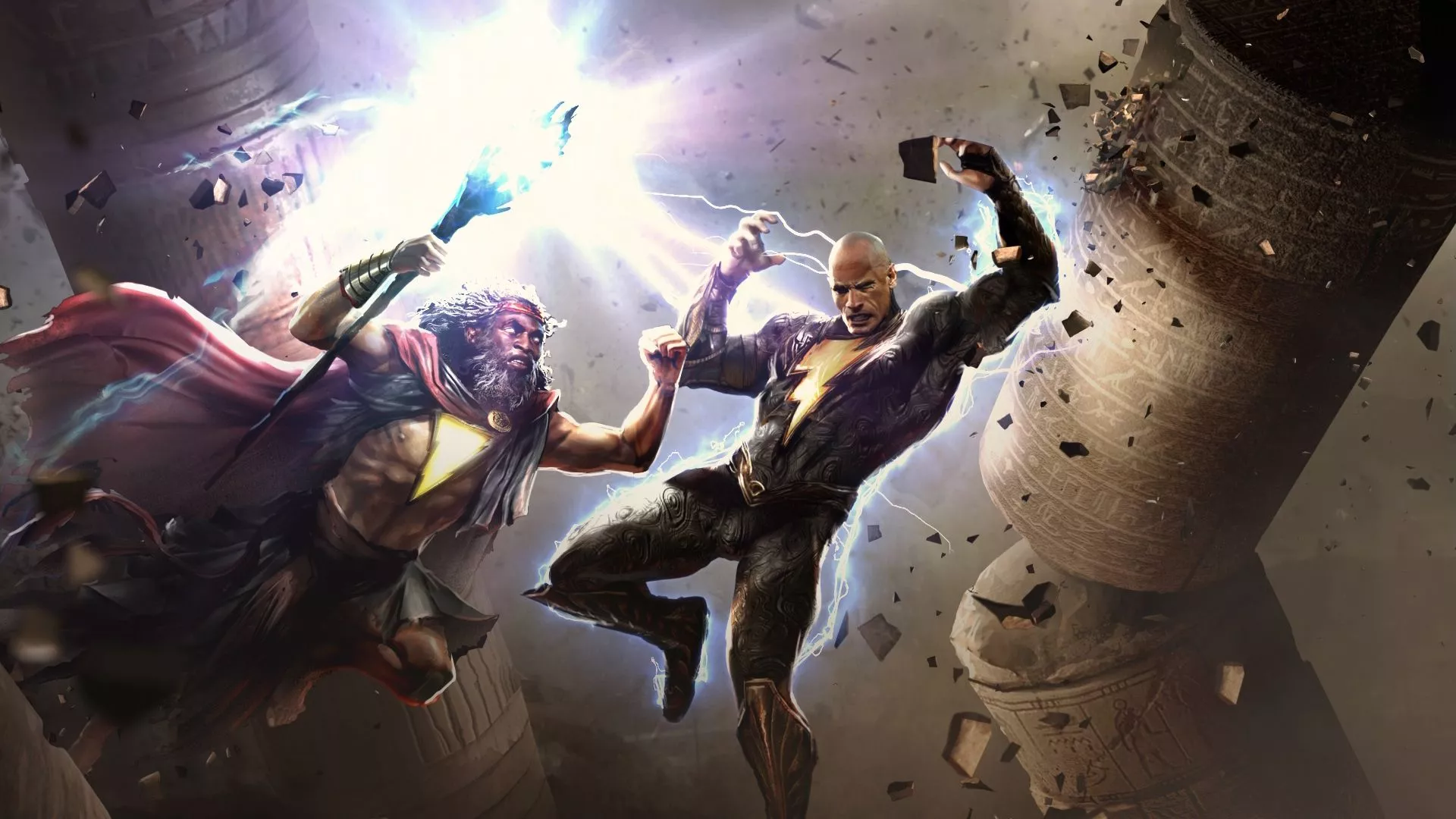 Black Adam vs Shazam DC Art Wallpaper