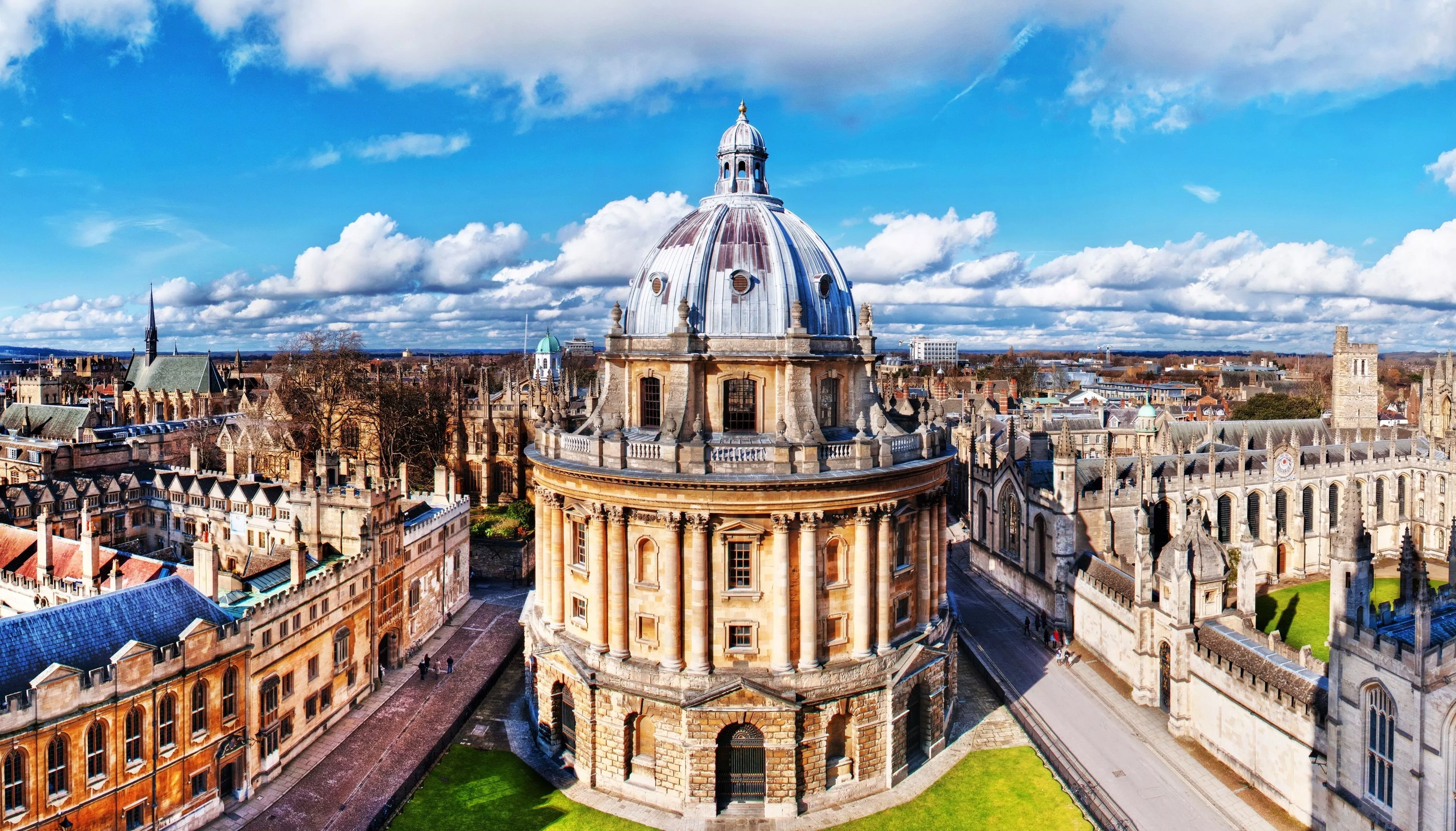 Oxford University building under a blue