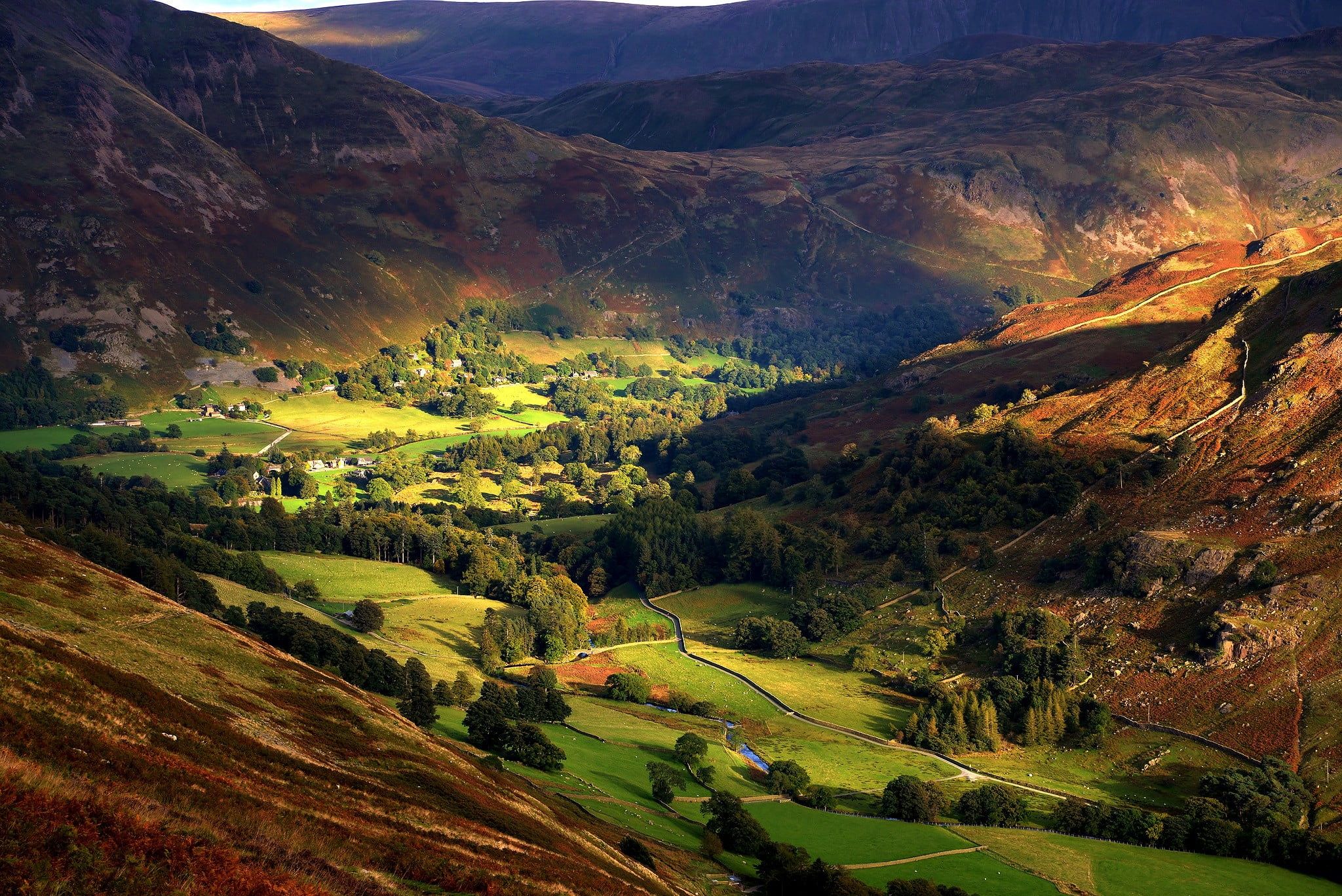 Green grass field, landscape, England