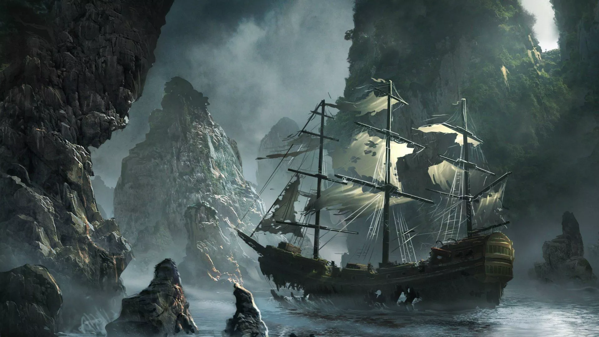 Ship Flying Dutchman Desktop wallpaper