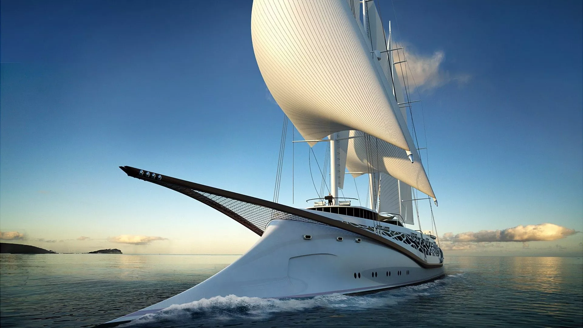 Modern sailing ship Desktop wallpaper