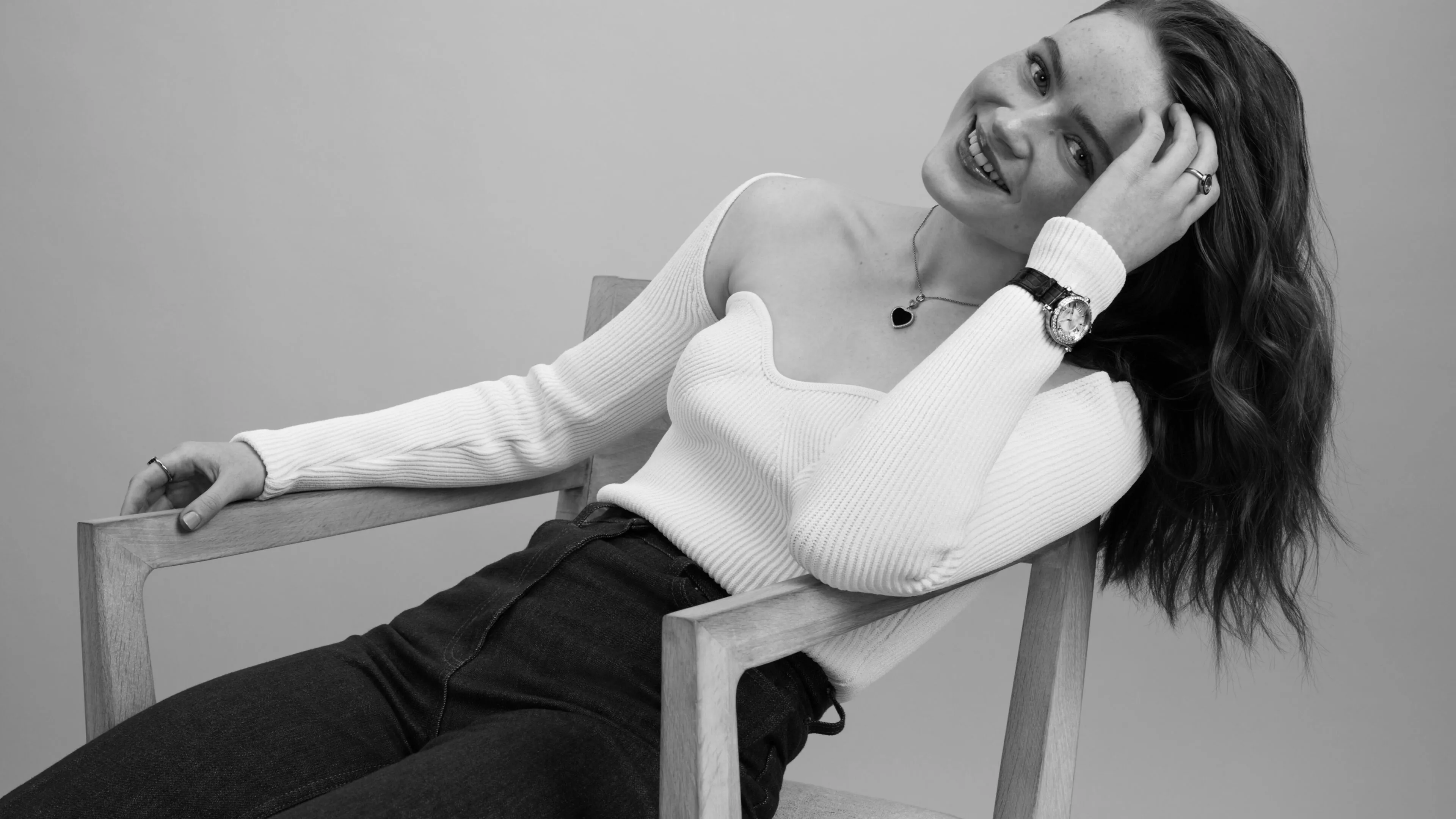 Black And White Image Of Sadie Sink Is