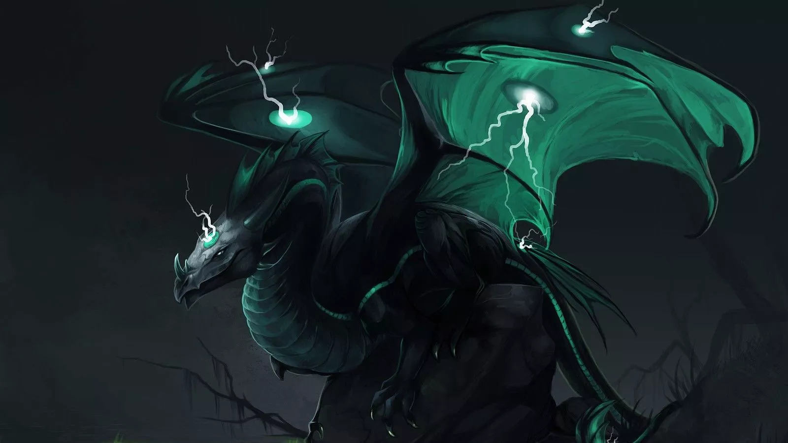 Green Dragon Fantasy HD Wallpaper