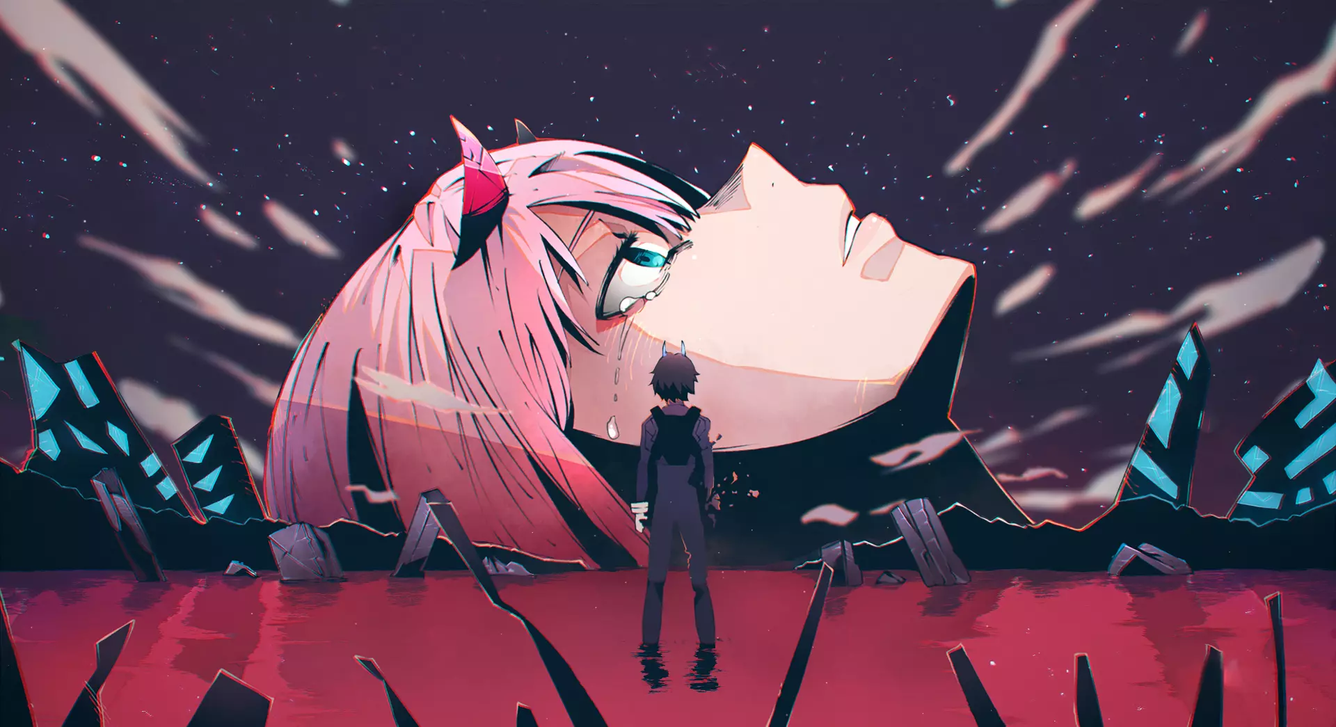 Live wallpaper Hiro Zero Two Neon
