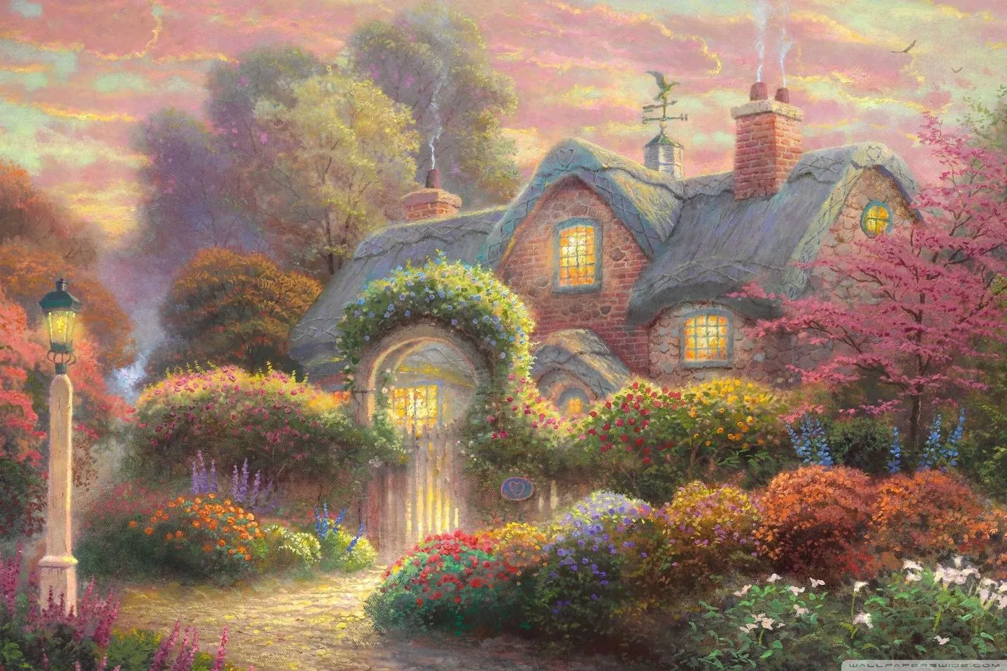 Fairytale Cottage Painting Ultra HD